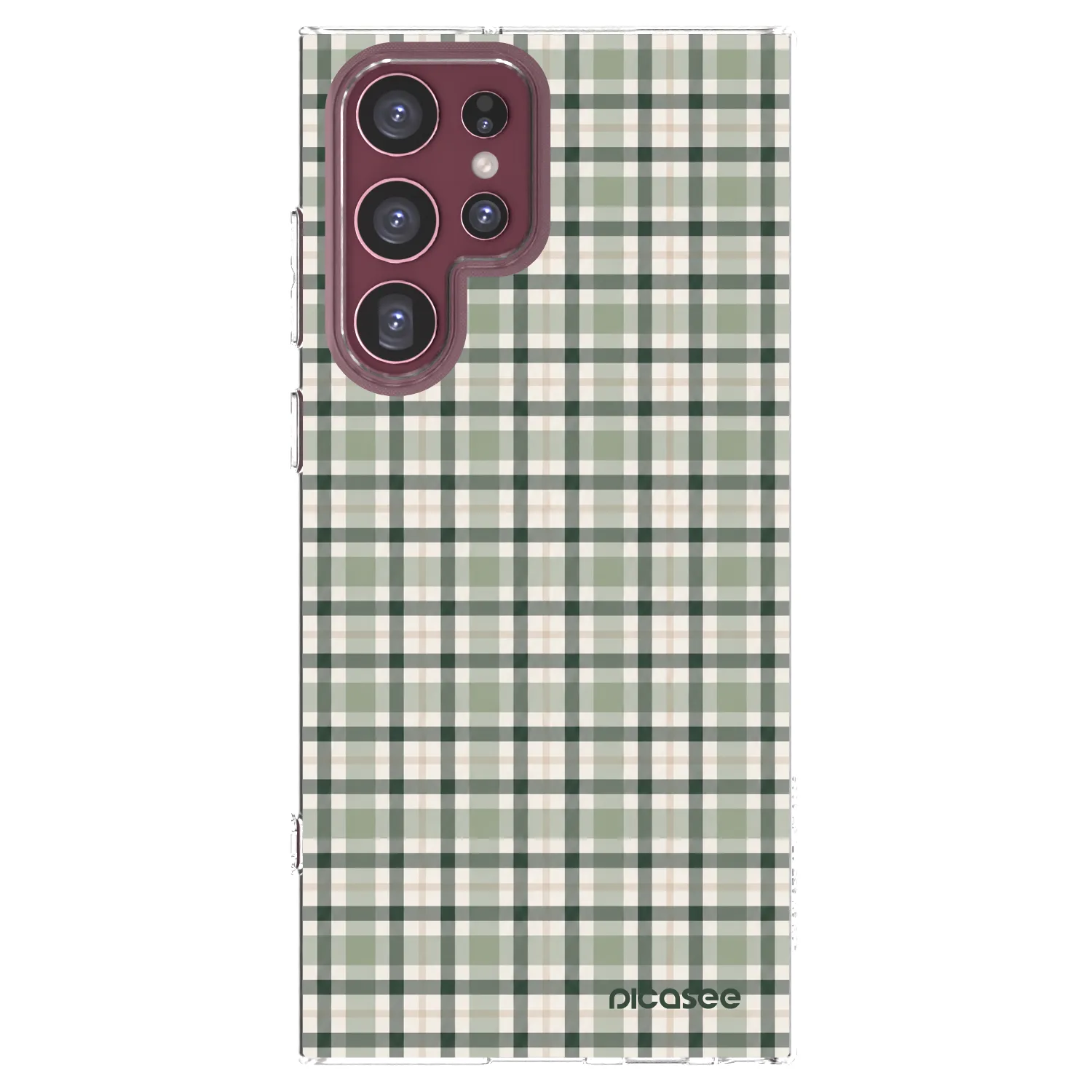 Picasee Samsung Galaxy S22 Ultra 5G Hülle - Transparentes Silikon - Sage Tartan