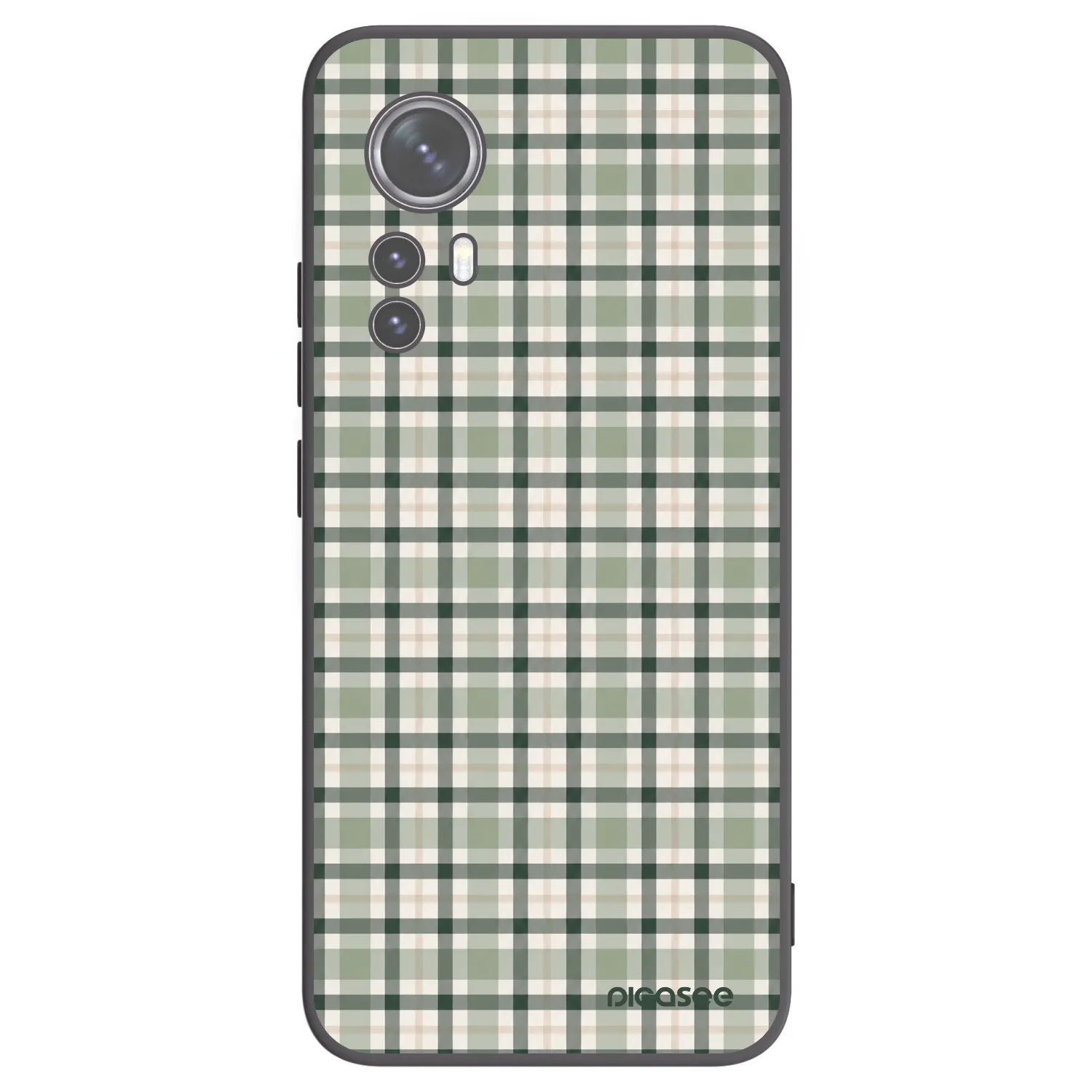 Picasee Xiaomi 12 Hülle - Schwarzes Silikon - Sage Tartan