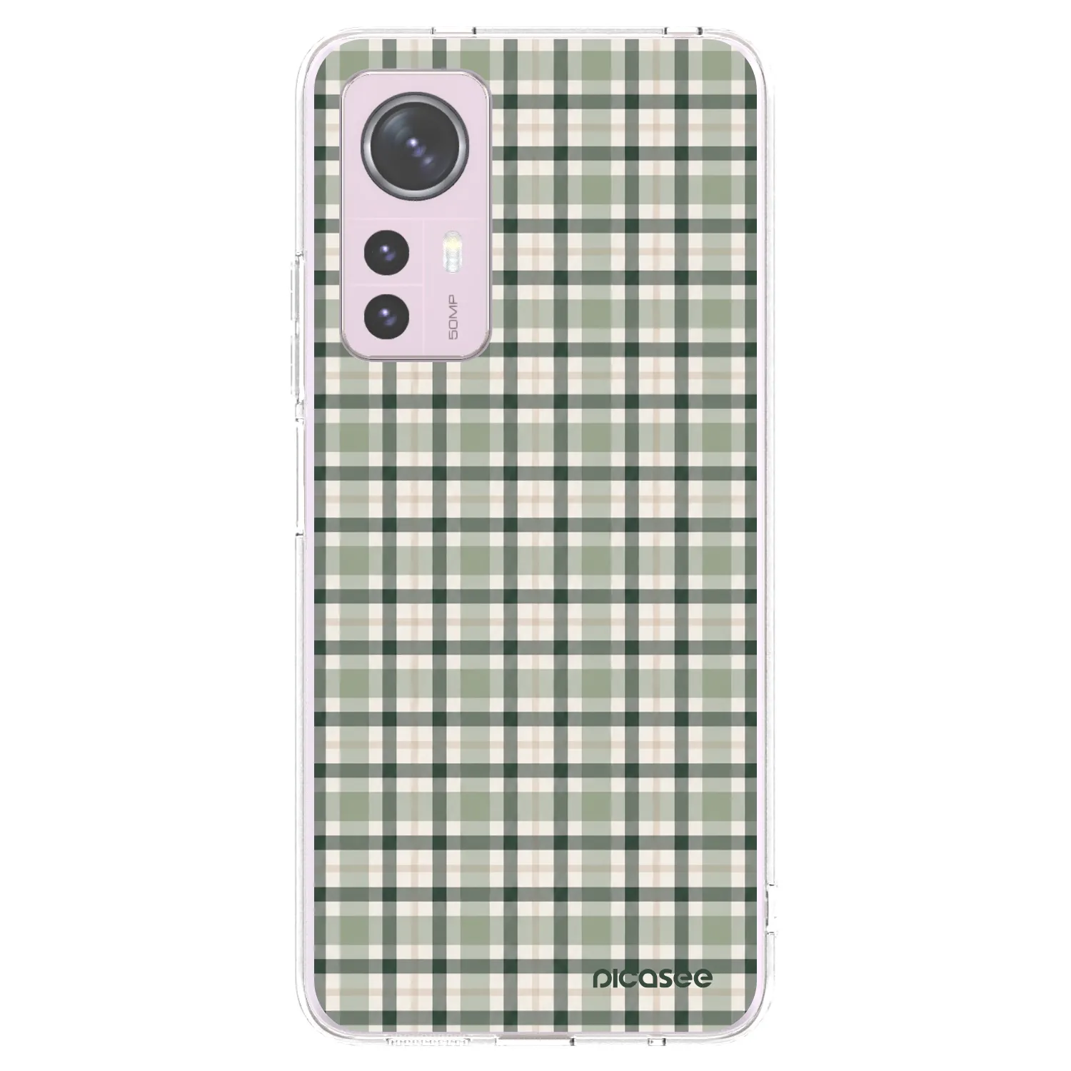 Picasee Xiaomi 12 Hülle - Transparentes Silikon - Sage Tartan
