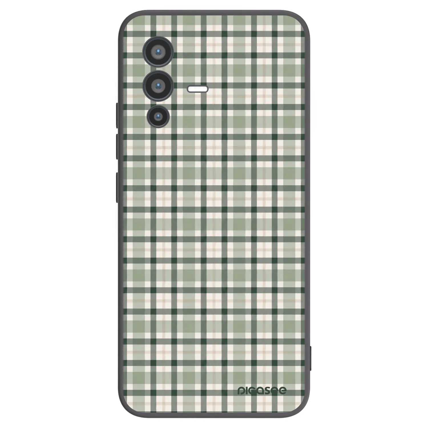 Picasee Vivo V23 5G Hülle - Schwarzes Silikon - Sage Tartan