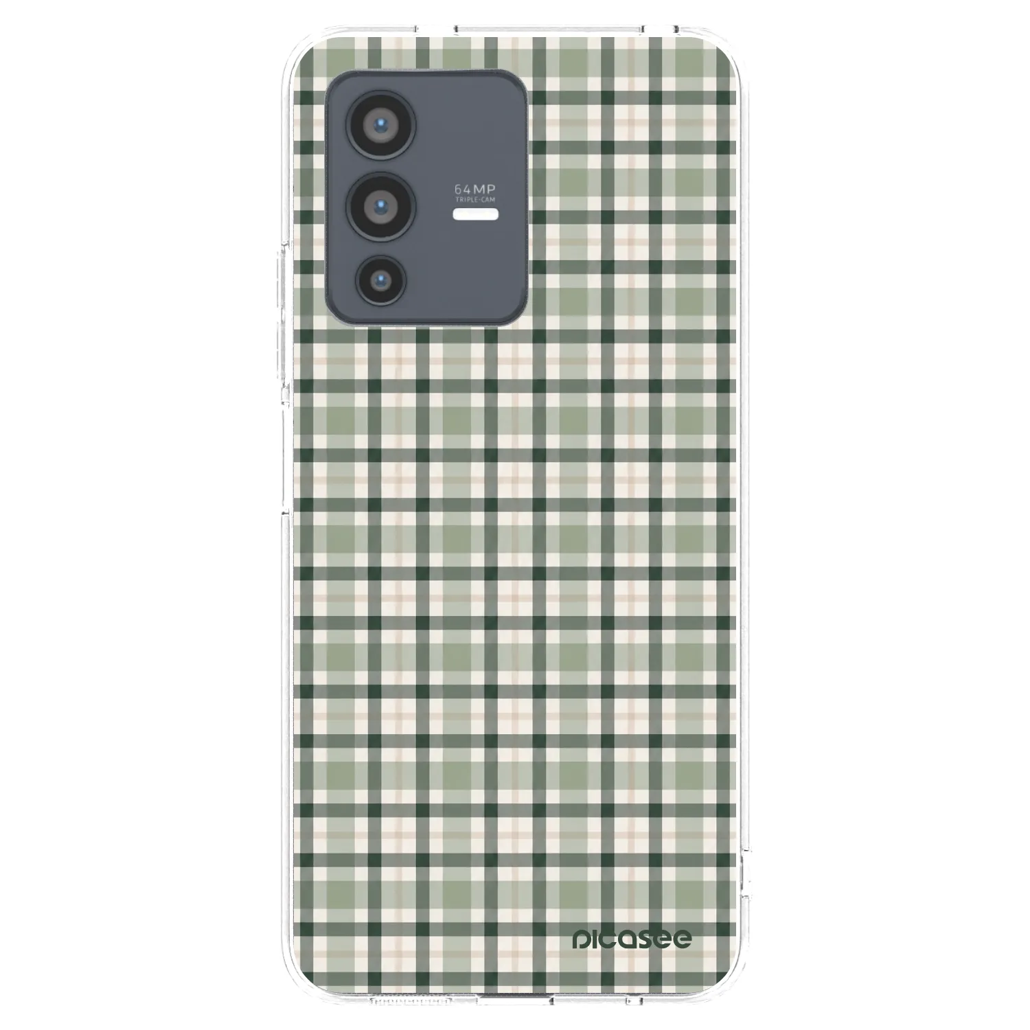 Picasee Vivo V23 5G Hülle - Transparentes Silikon - Sage Tartan