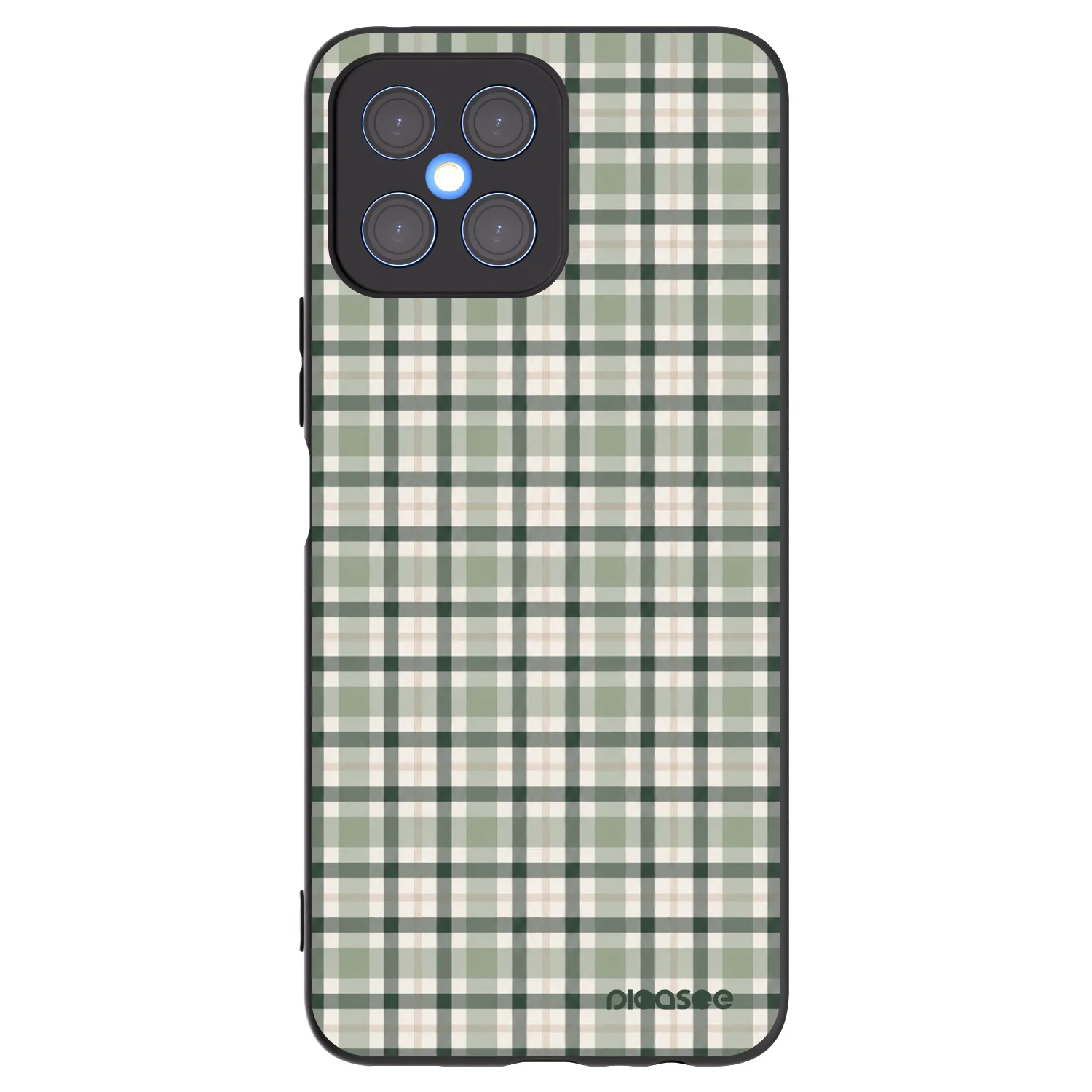 Picasee Honor X8 4G Hülle - Schwarzes Silikon - Sage Tartan