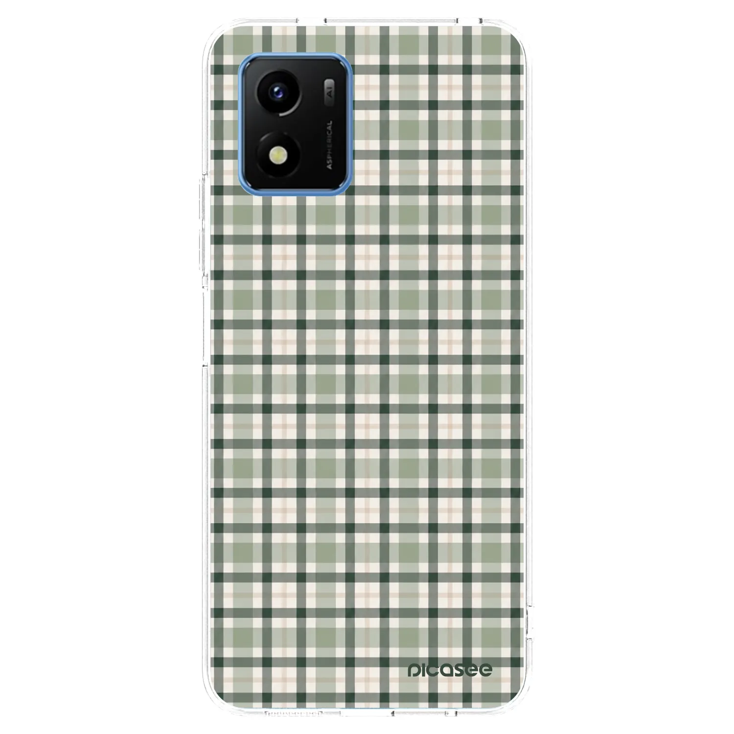 Picasee Vivo Y01 Hülle - Transparentes Silikon - Sage Tartan
