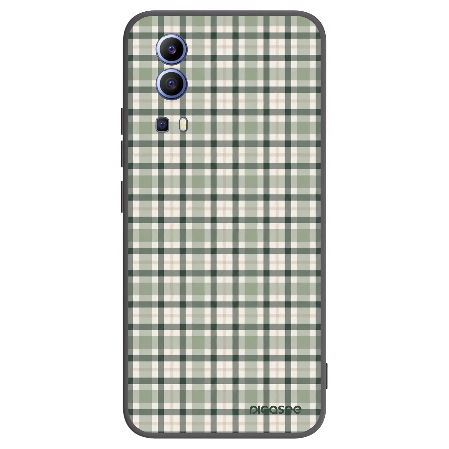 Picasee Vivo Y52 5G Hülle - Schwarzes Silikon - Sage Tartan