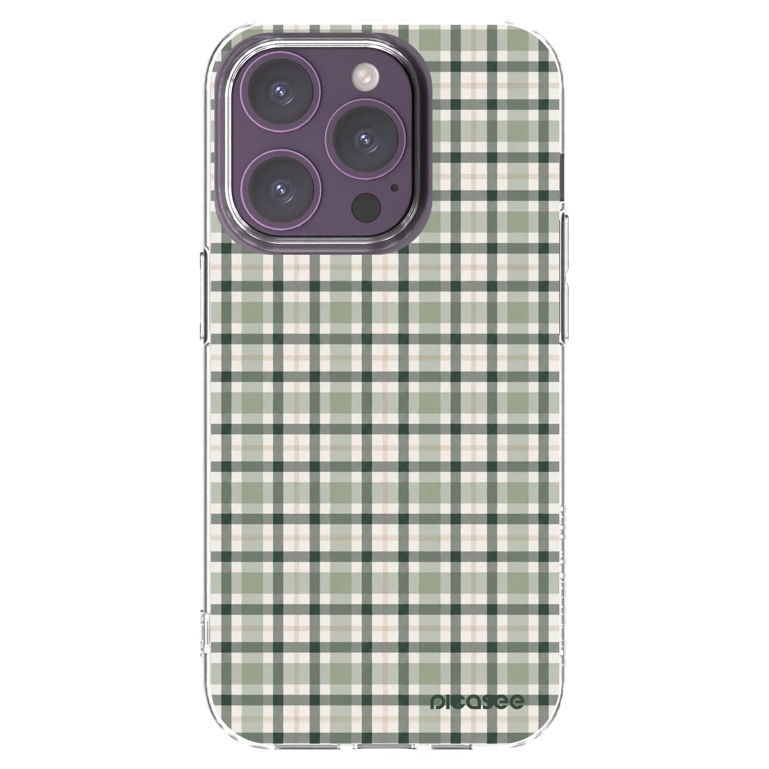 Picasee Apple iPhone 14 Pro Hülle - Transparentes Silikon - Sage Tartan