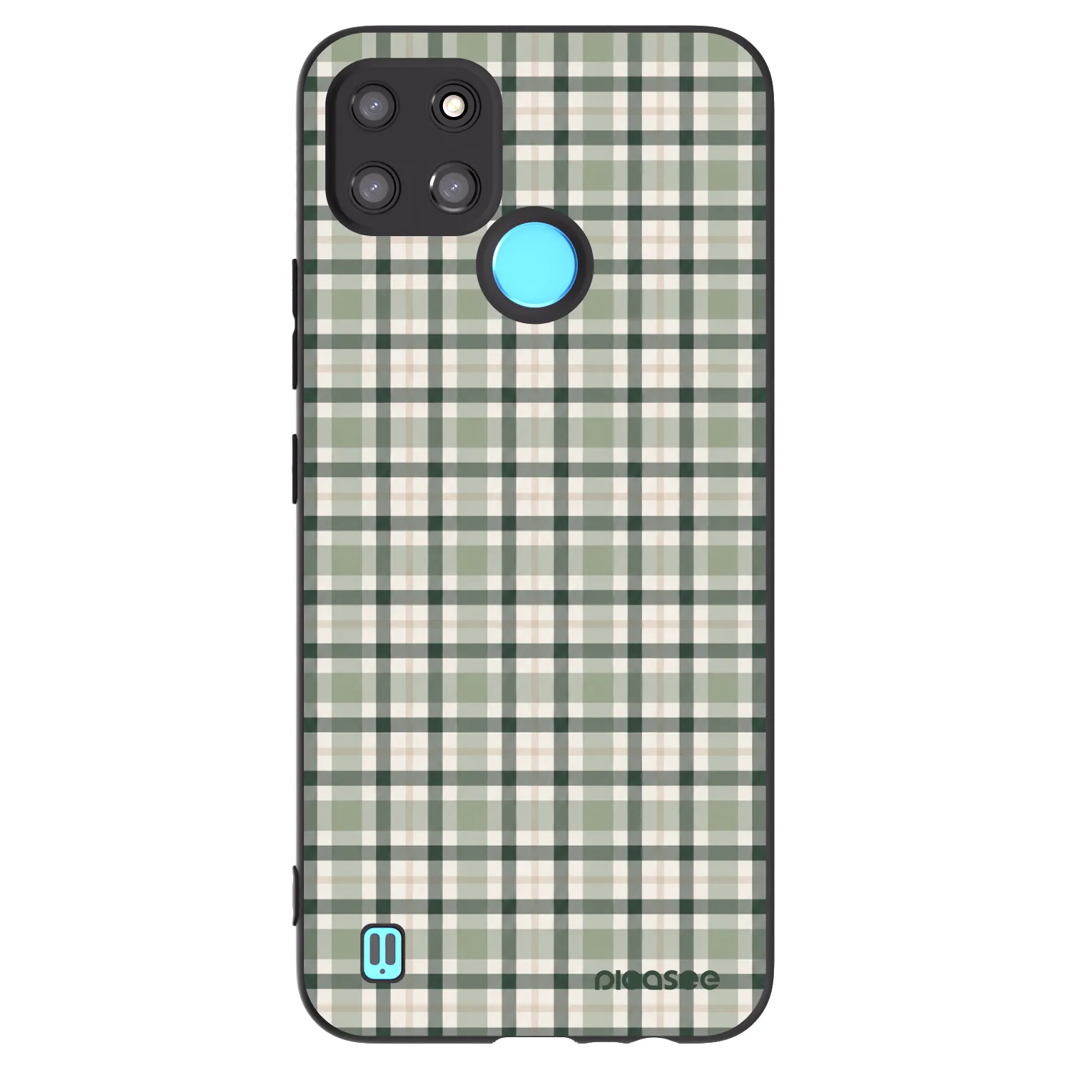 Picasee Realme C21Y Hülle - Schwarzes Silikon - Sage Tartan