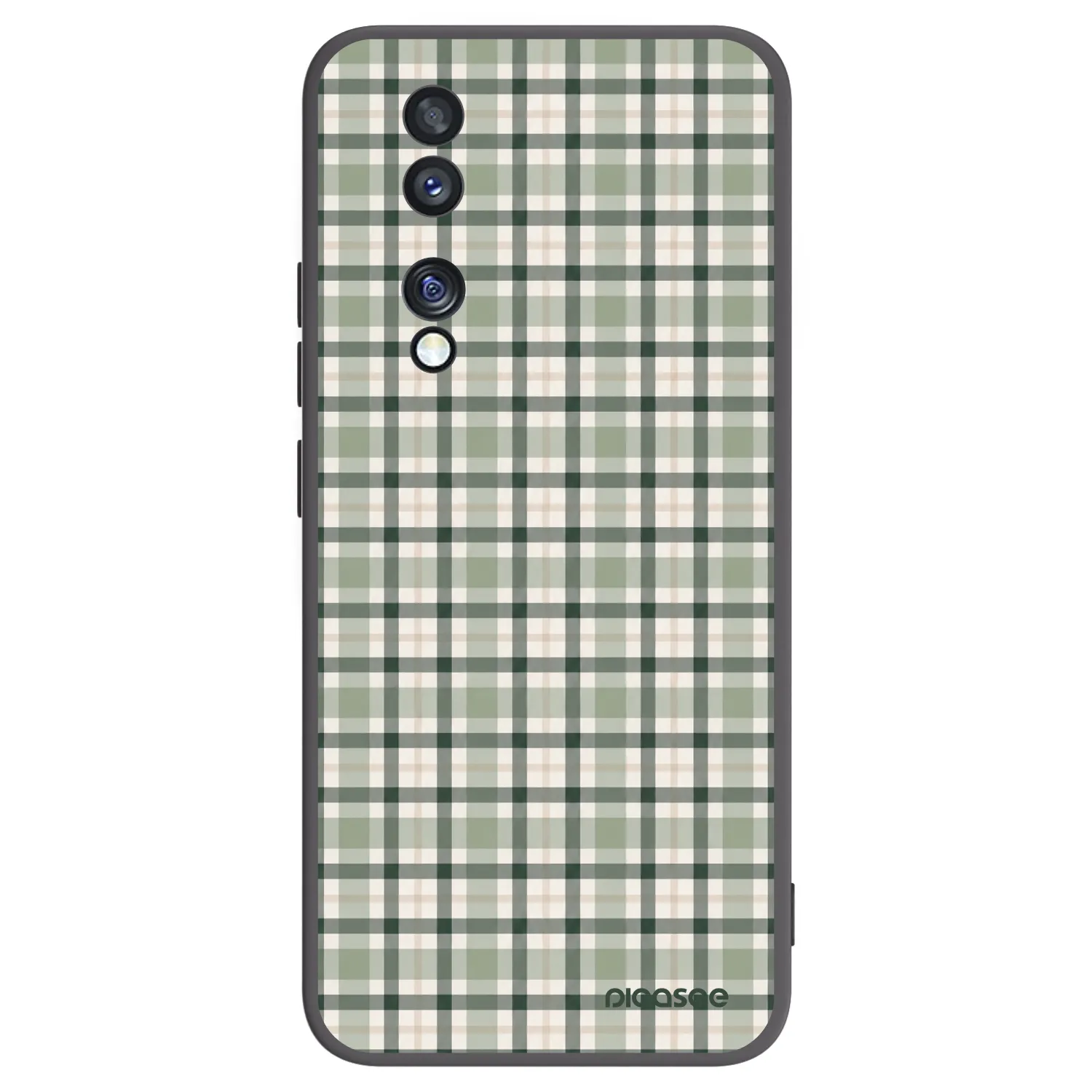Picasee Honor 70 Hülle - Schwarzes Silikon - Sage Tartan