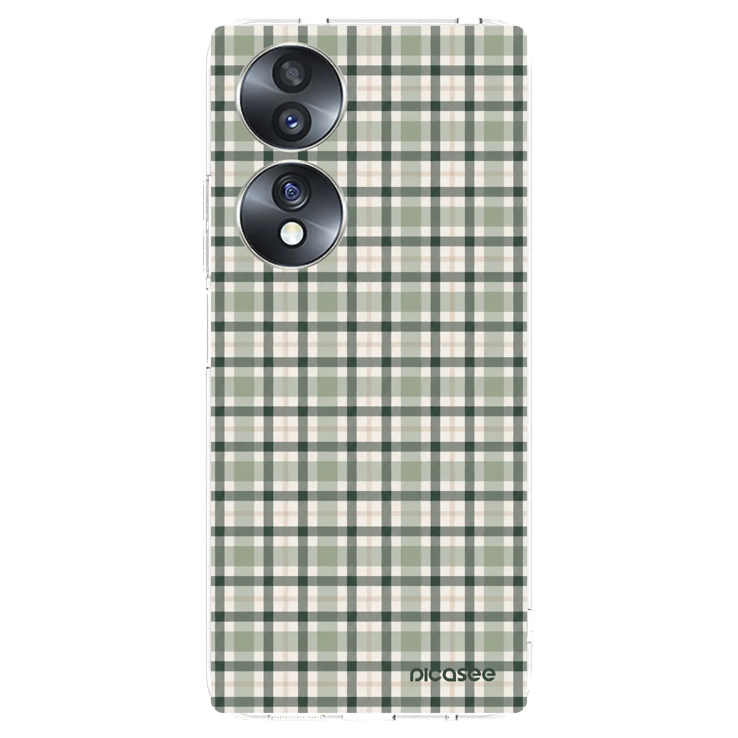 Picasee Honor 70 Hülle - Transparentes Silikon - Sage Tartan