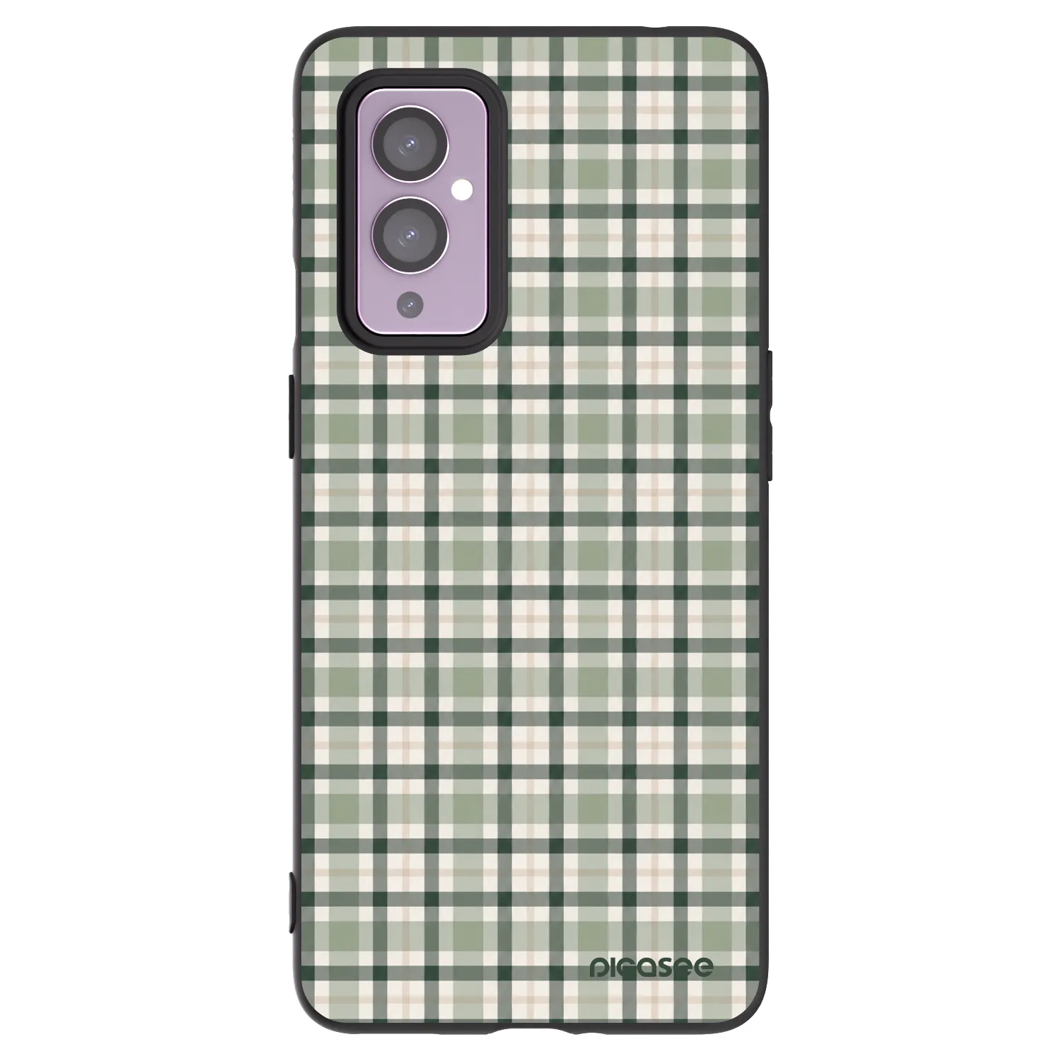 Picasee OnePlus 9 Hülle - Schwarzes Silikon - Sage Tartan