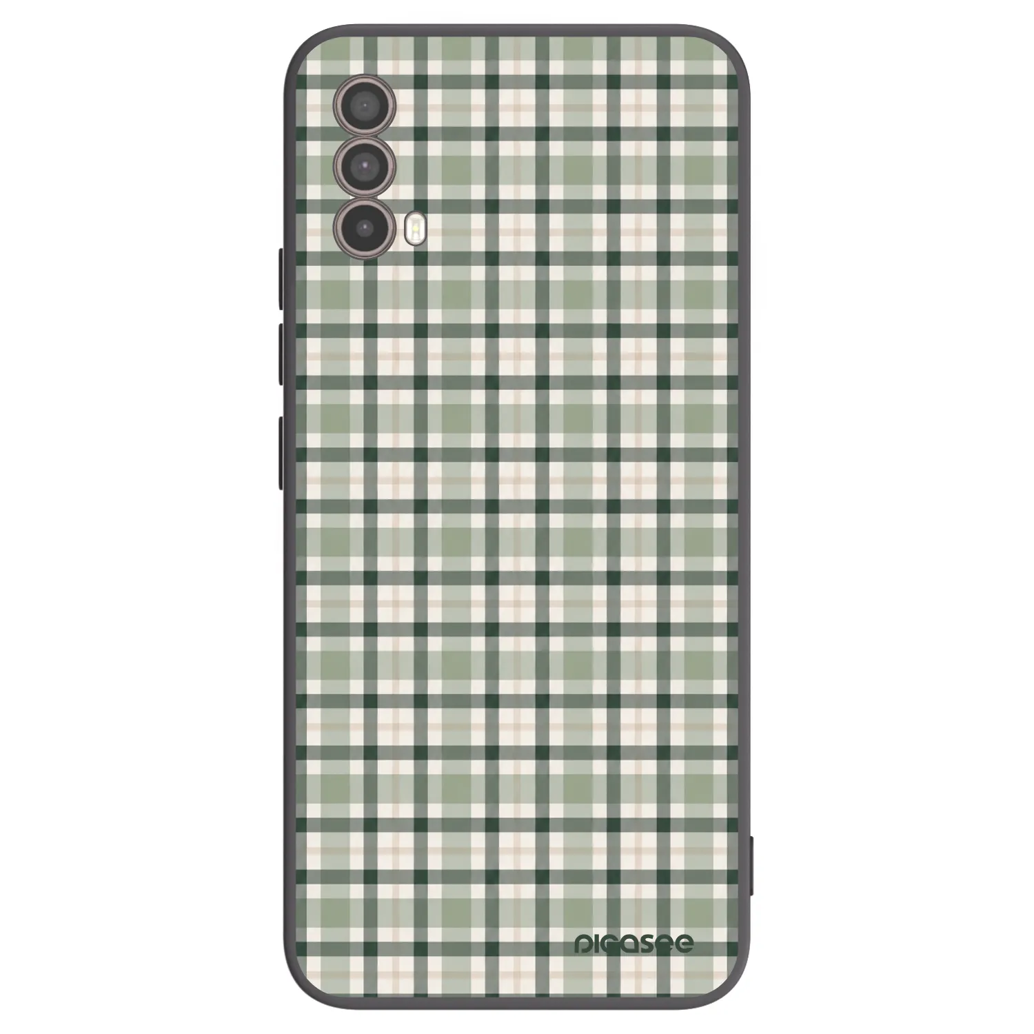 Picasee Motorola Moto E40 Hülle - Schwarzes Silikon - Sage Tartan