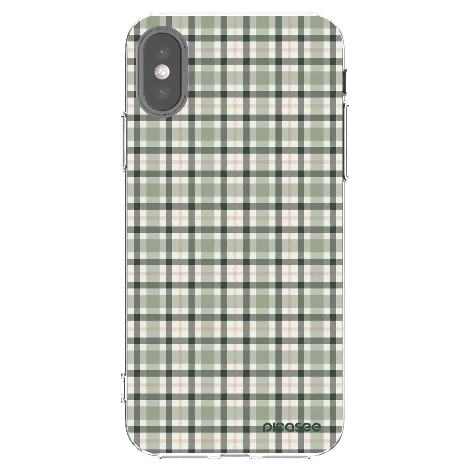 Picasee Apple iPhone X/XS Hülle - Transparentes Silikon - Sage Tartan