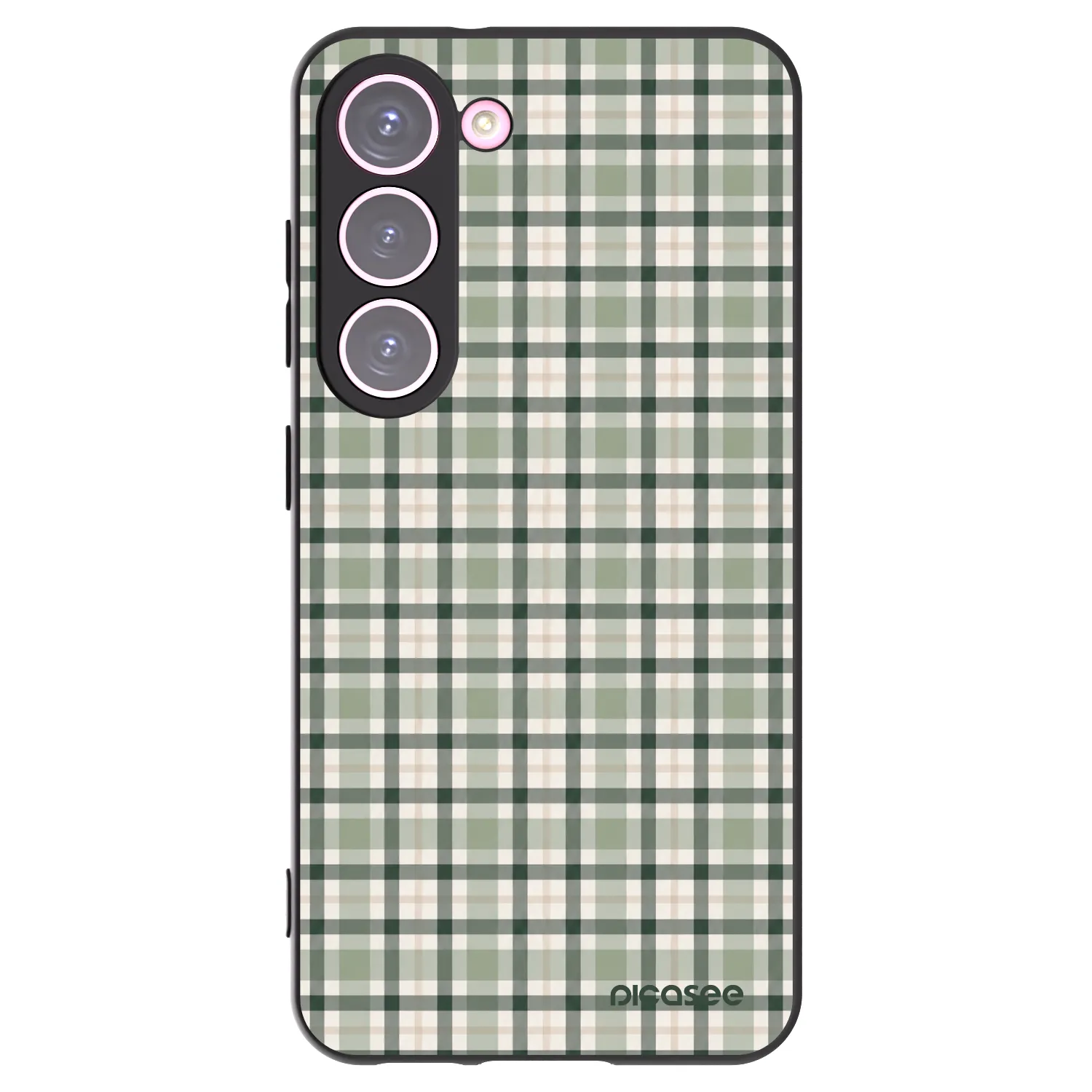 Picasee Samsung Galaxy S23 5G Hülle - Schwarzes Silikon - Sage Tartan