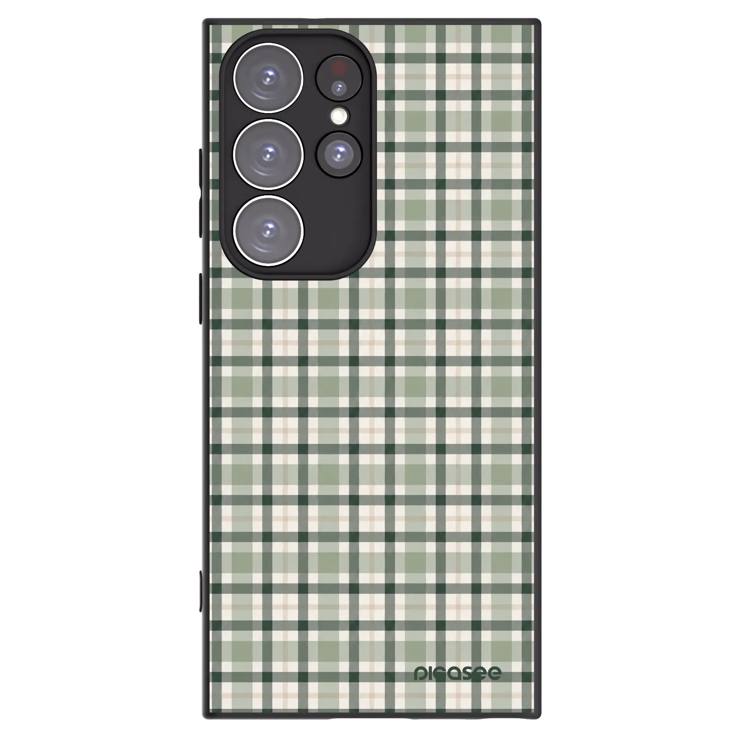 Picasee Samsung Galaxy S23 Ultra 5G Hülle - Schwarzes Silikon - Sage Tartan