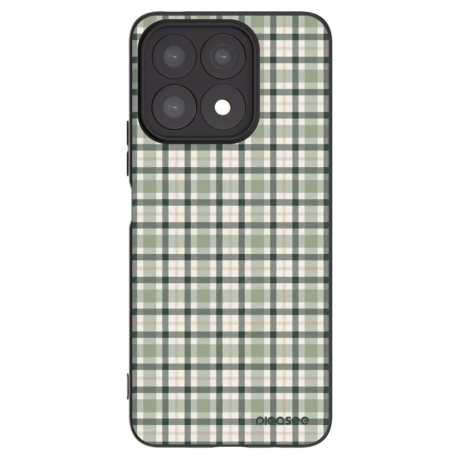Picasee Honor X8a Hülle - Schwarzes Silikon - Sage Tartan