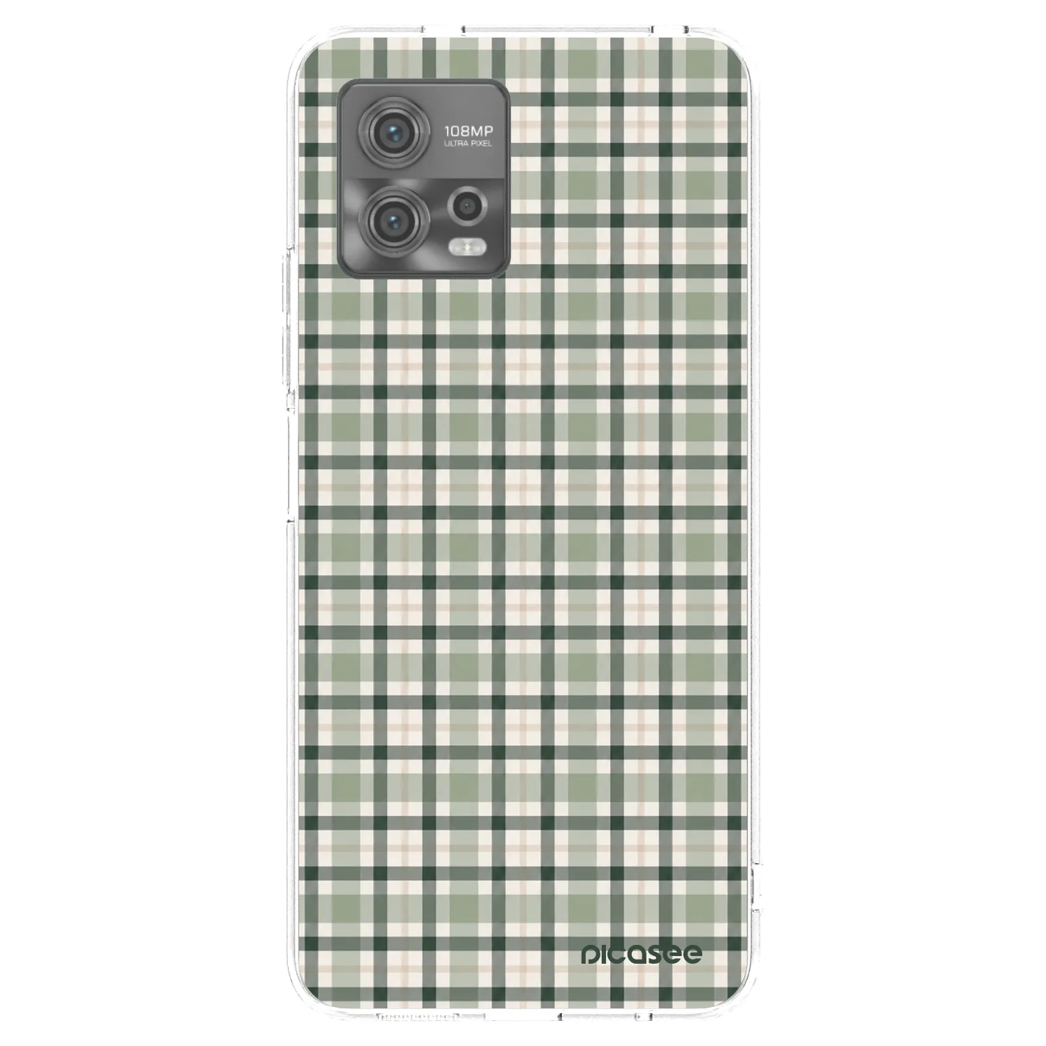 Picasee Motorola Moto G72 Hülle - Transparentes Silikon - Sage Tartan