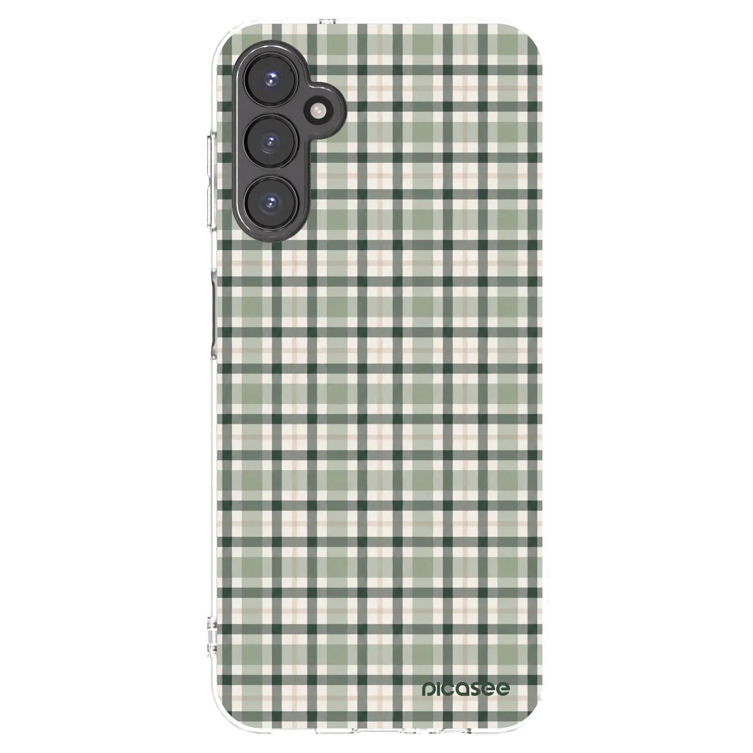 Picasee Samsung Galaxy A14 4G A145R Hülle - Transparentes Silikon - Sage Tartan