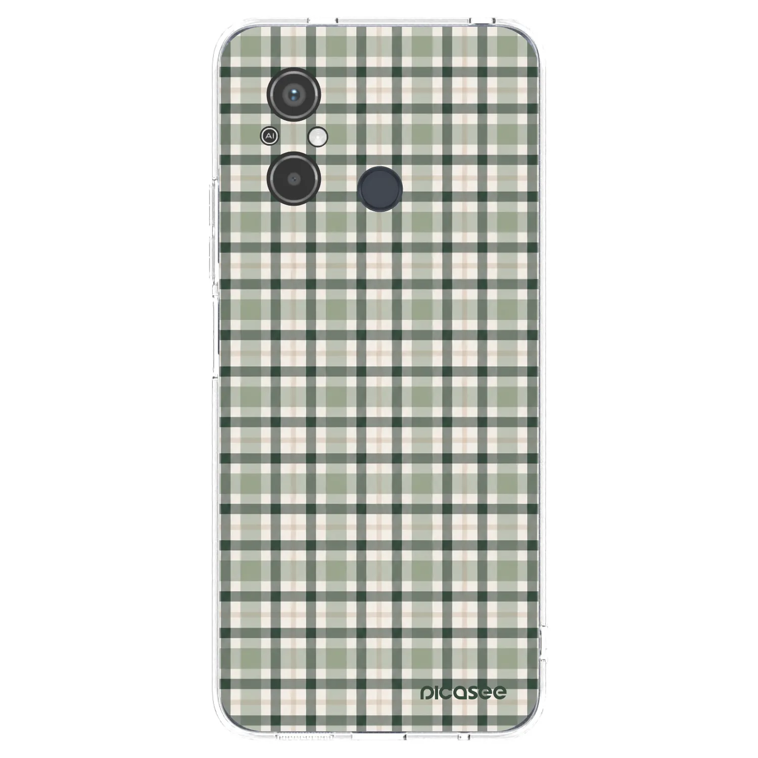 Picasee Xiaomi Redmi 12C Hülle - Transparentes Silikon - Sage Tartan