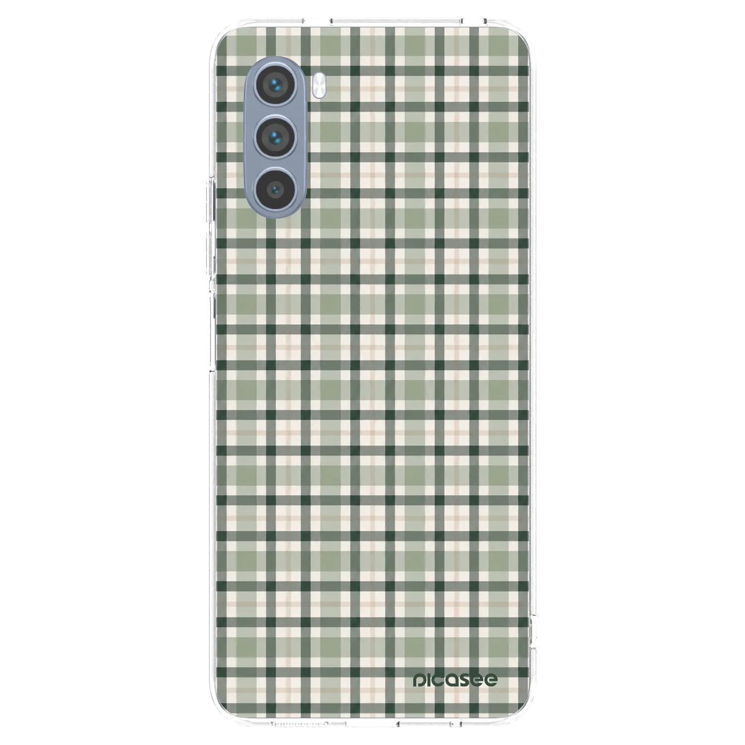 Picasee Motorola Moto G62 Hülle - Transparentes Silikon - Sage Tartan