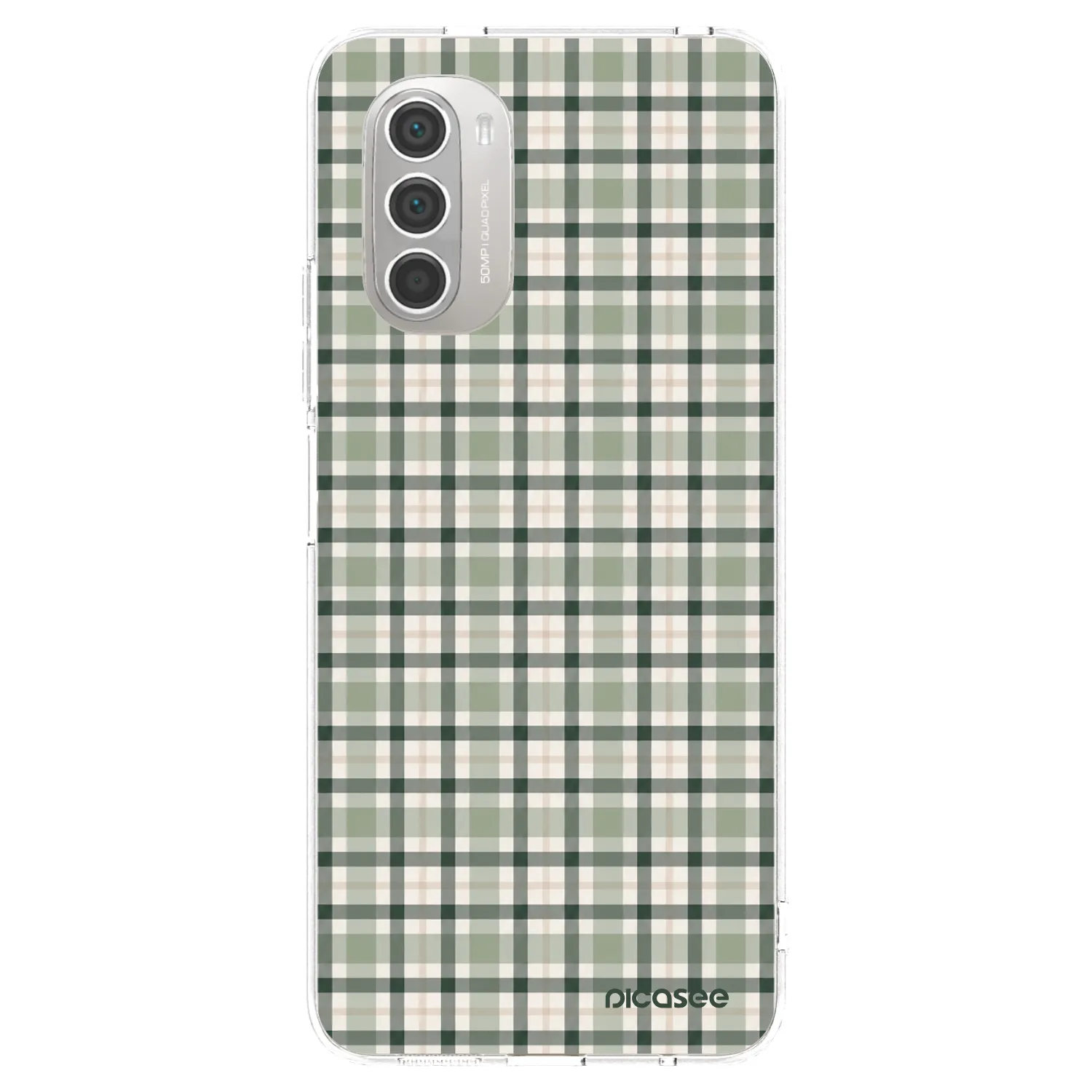 Picasee Motorola Moto G51 Hülle - Transparentes Silikon - Sage Tartan
