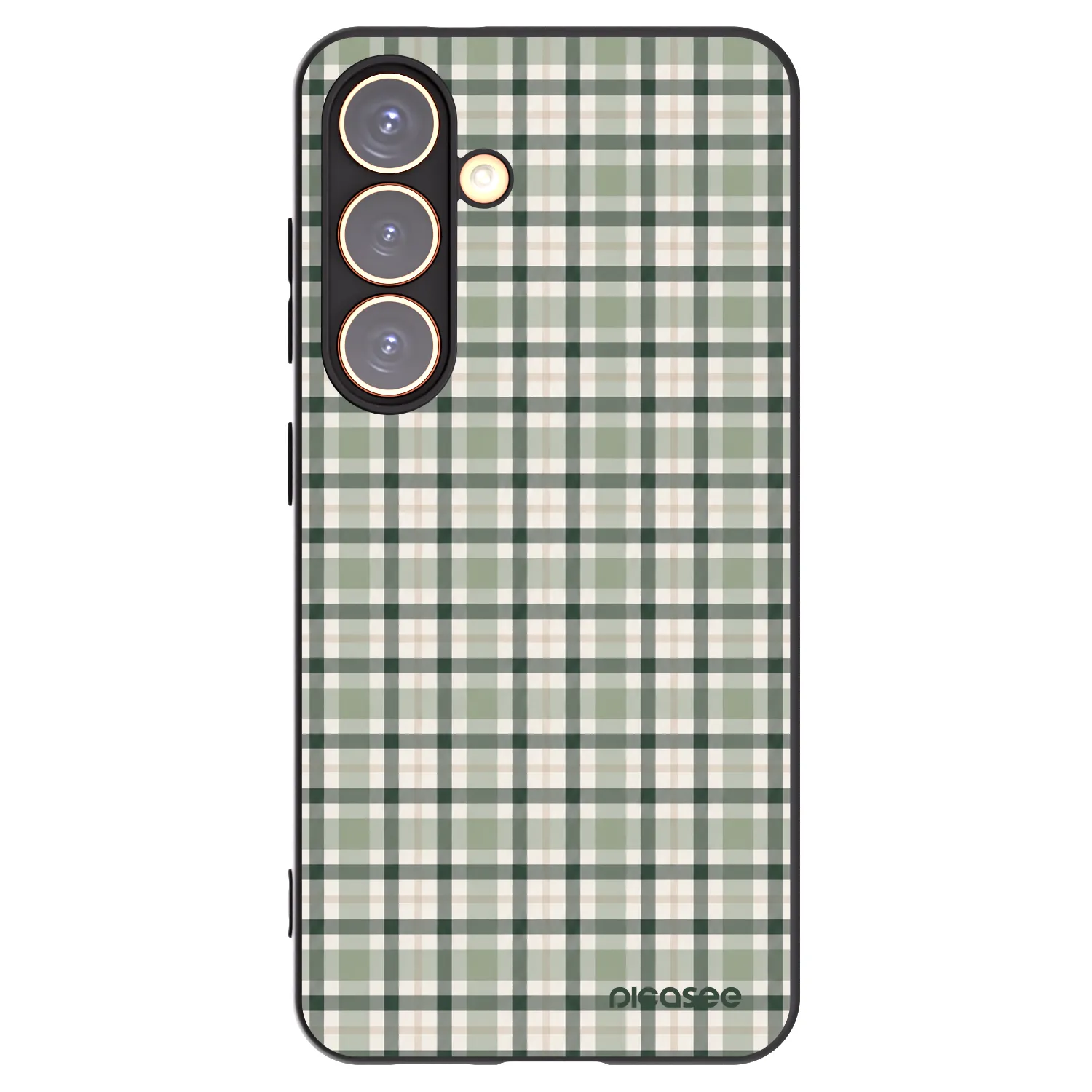Picasee Samsung Galaxy S24 S921B 5G Hülle - Schwarzes Silikon - Sage Tartan