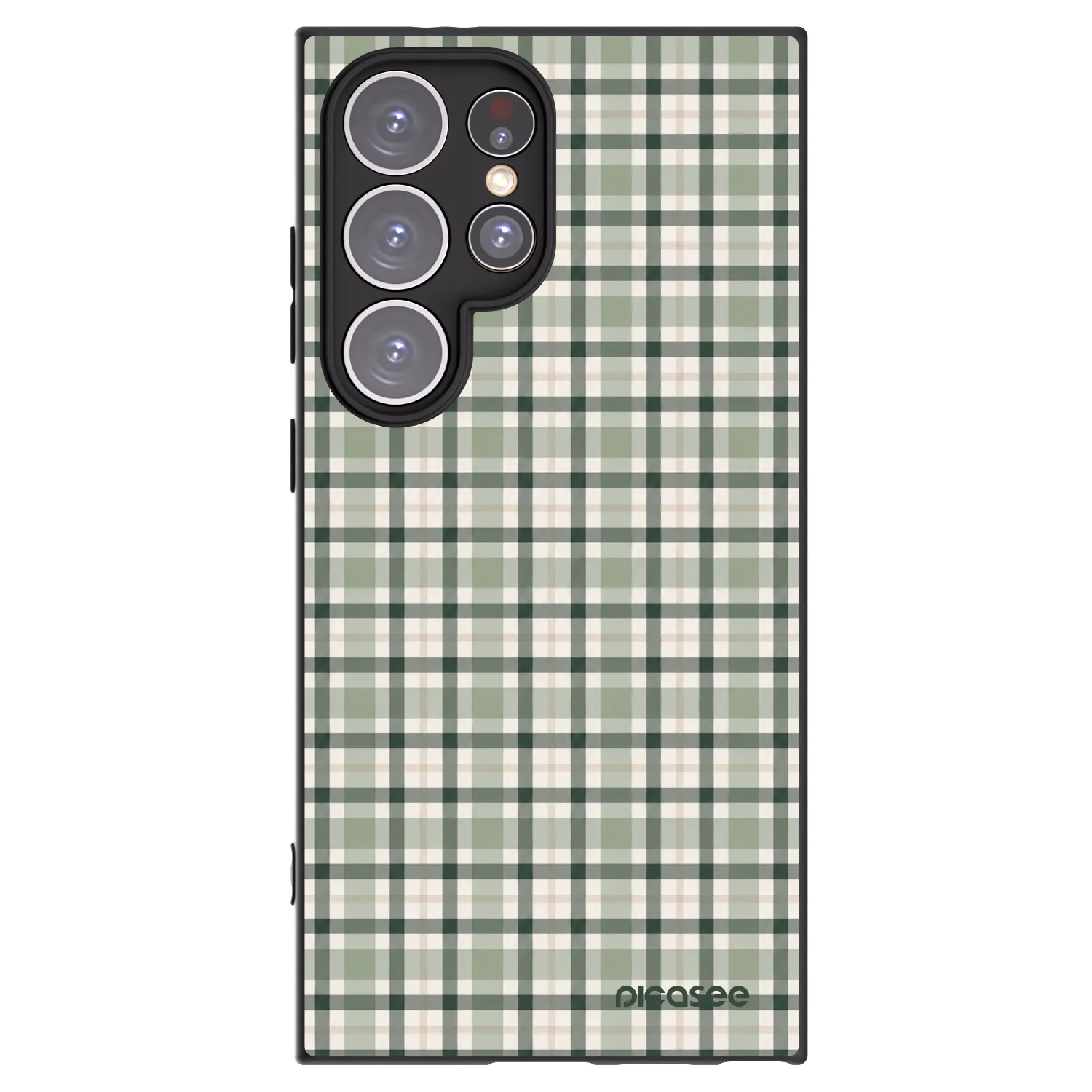 Picasee Samsung Galaxy S24 Ultra S928B 5G Hülle - Schwarzes Silikon - Sage Tartan