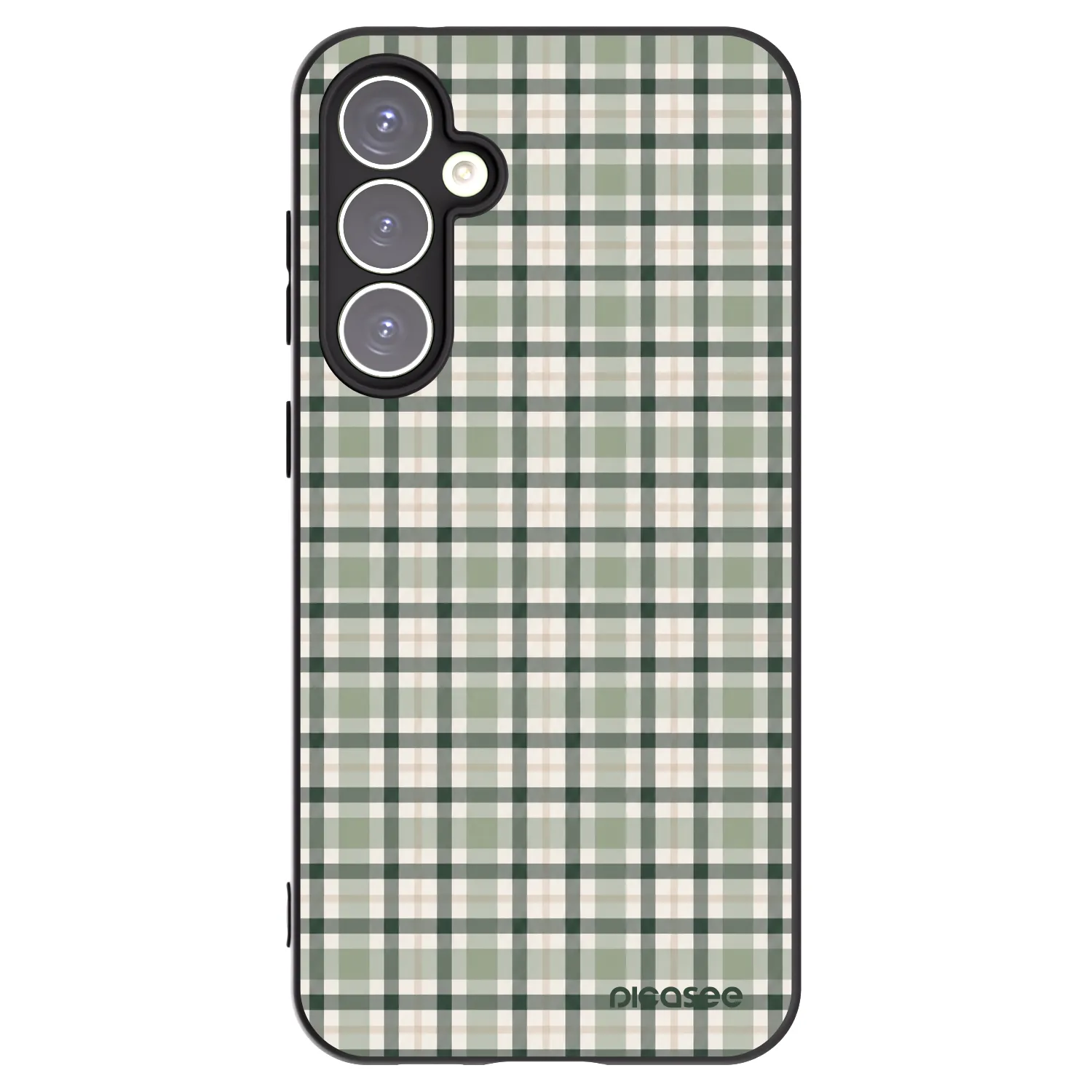 Picasee Samsung Galaxy S23 FE S711B Hülle - Schwarzes Silikon - Sage Tartan