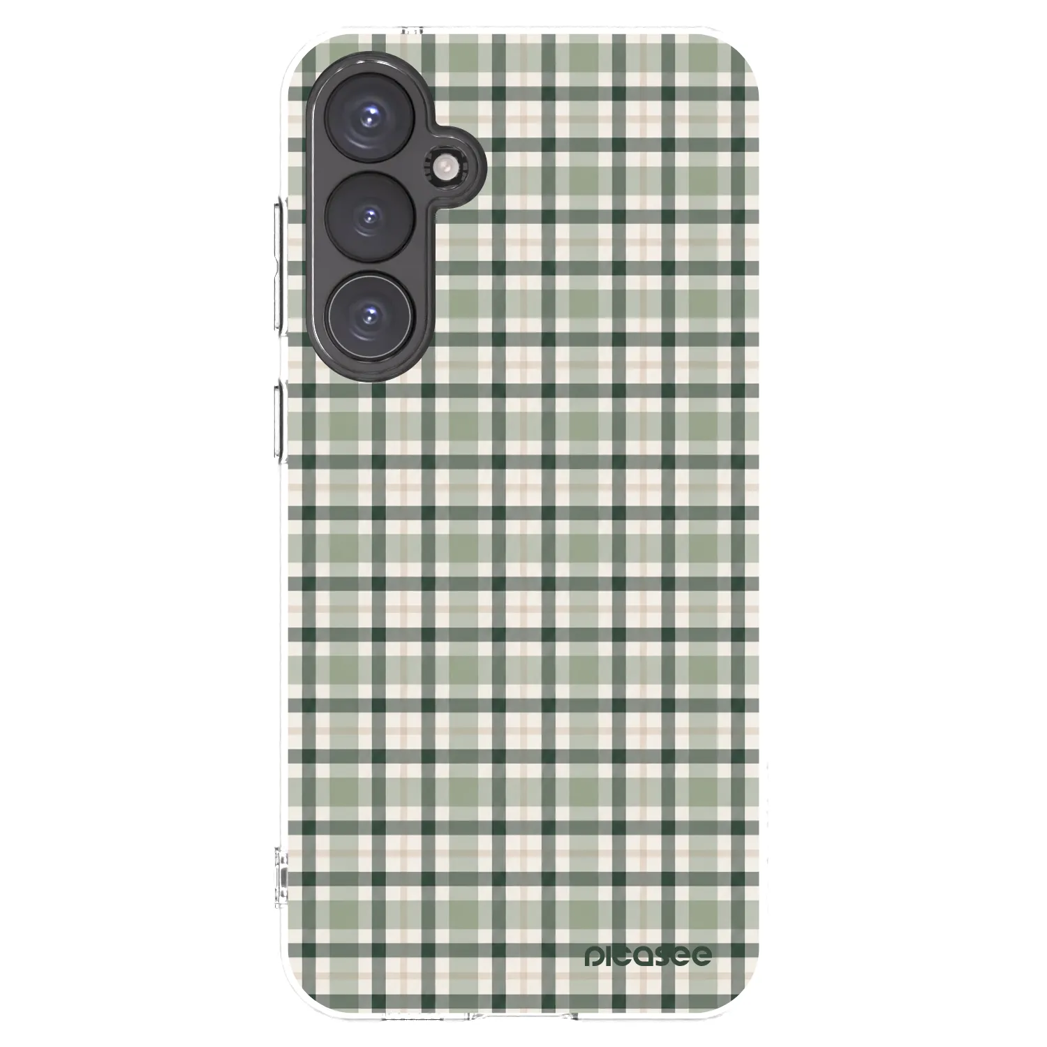 Picasee Samsung Galaxy S23 FE S711B Hülle - Transparentes Silikon - Sage Tartan