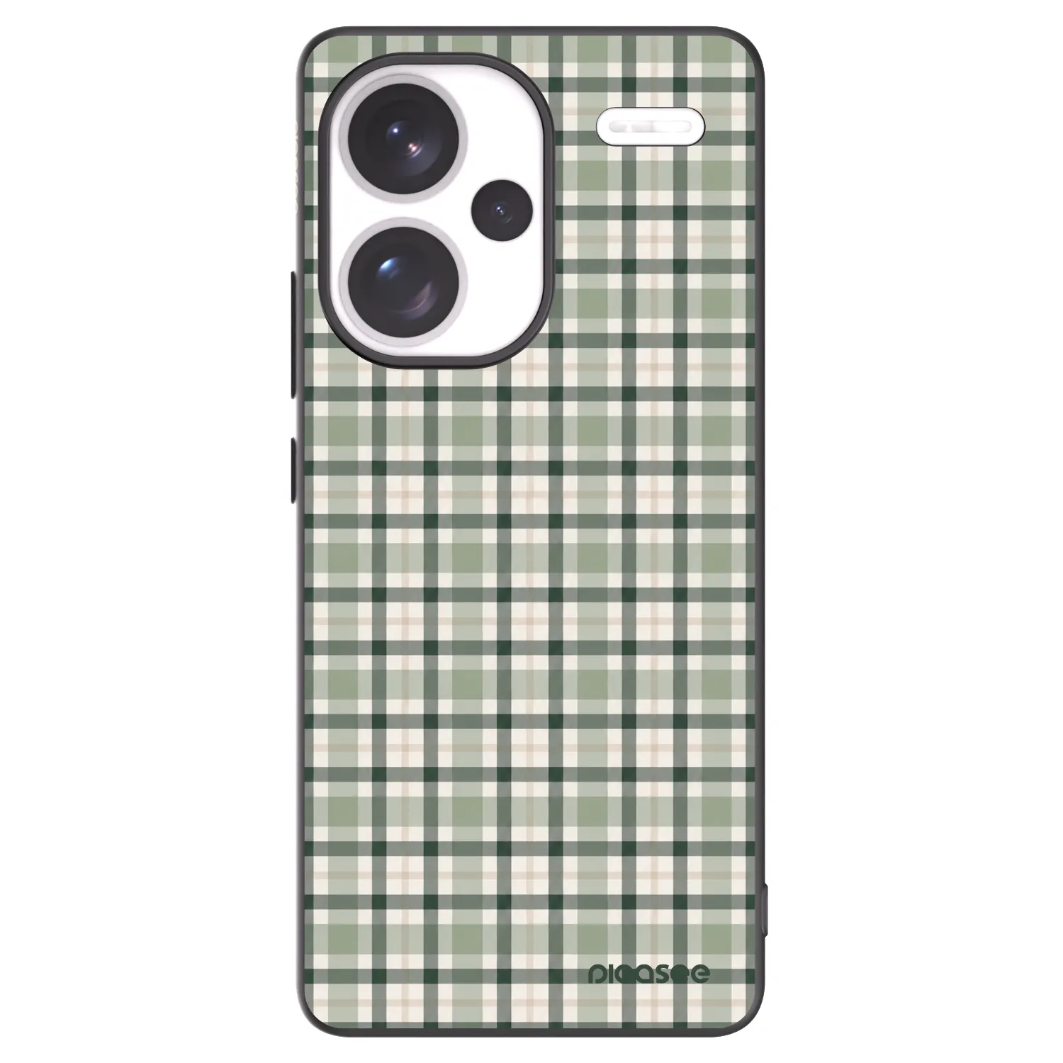 Picasee Xiaomi Redmi Note 13 Pro+ 5G Hülle - Schwarzes Silikon - Sage Tartan