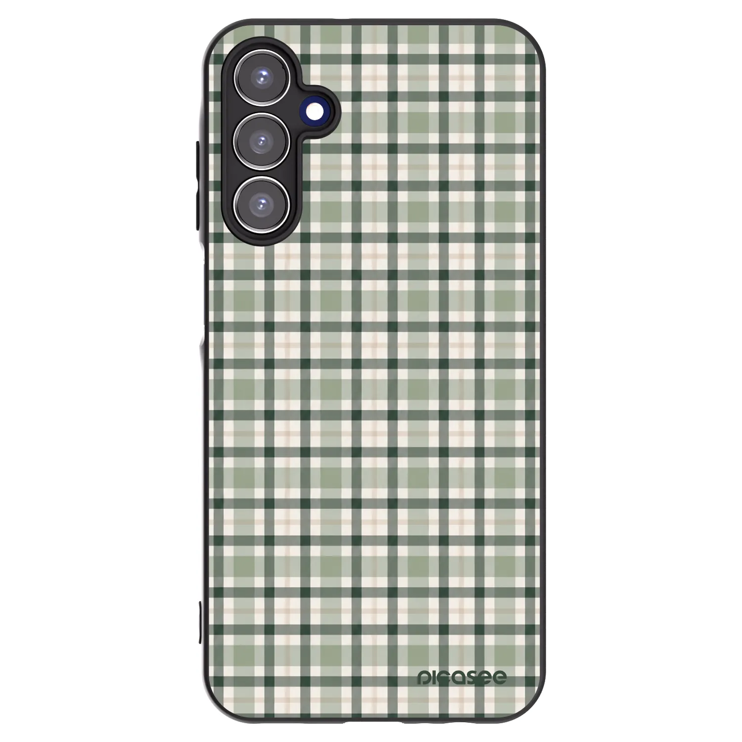 Picasee Samsung Galaxy A15 A155F 4G Hülle - Schwarzes Silikon - Sage Tartan