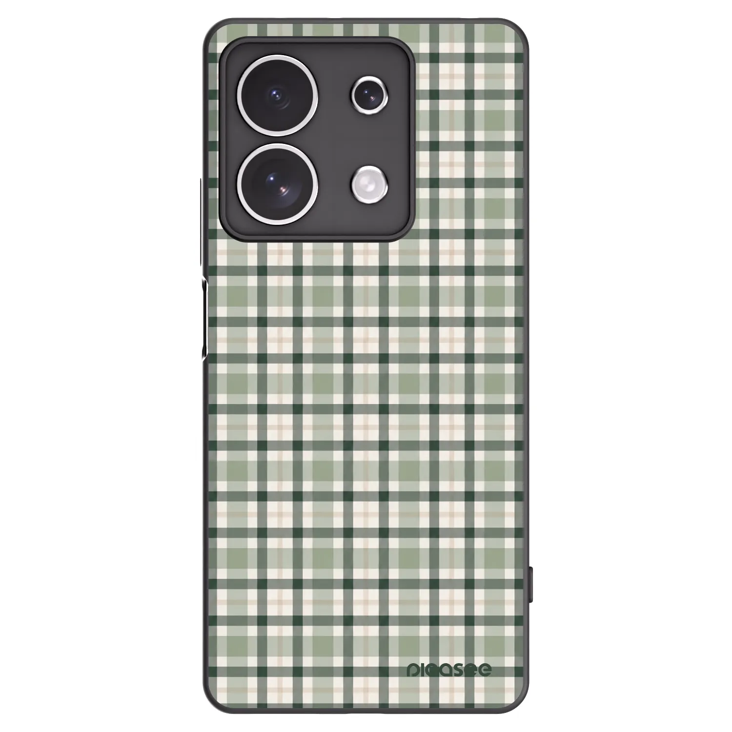 Picasee Xiaomi Redmi Note 13 4G Hülle - Schwarzes Silikon - Sage Tartan