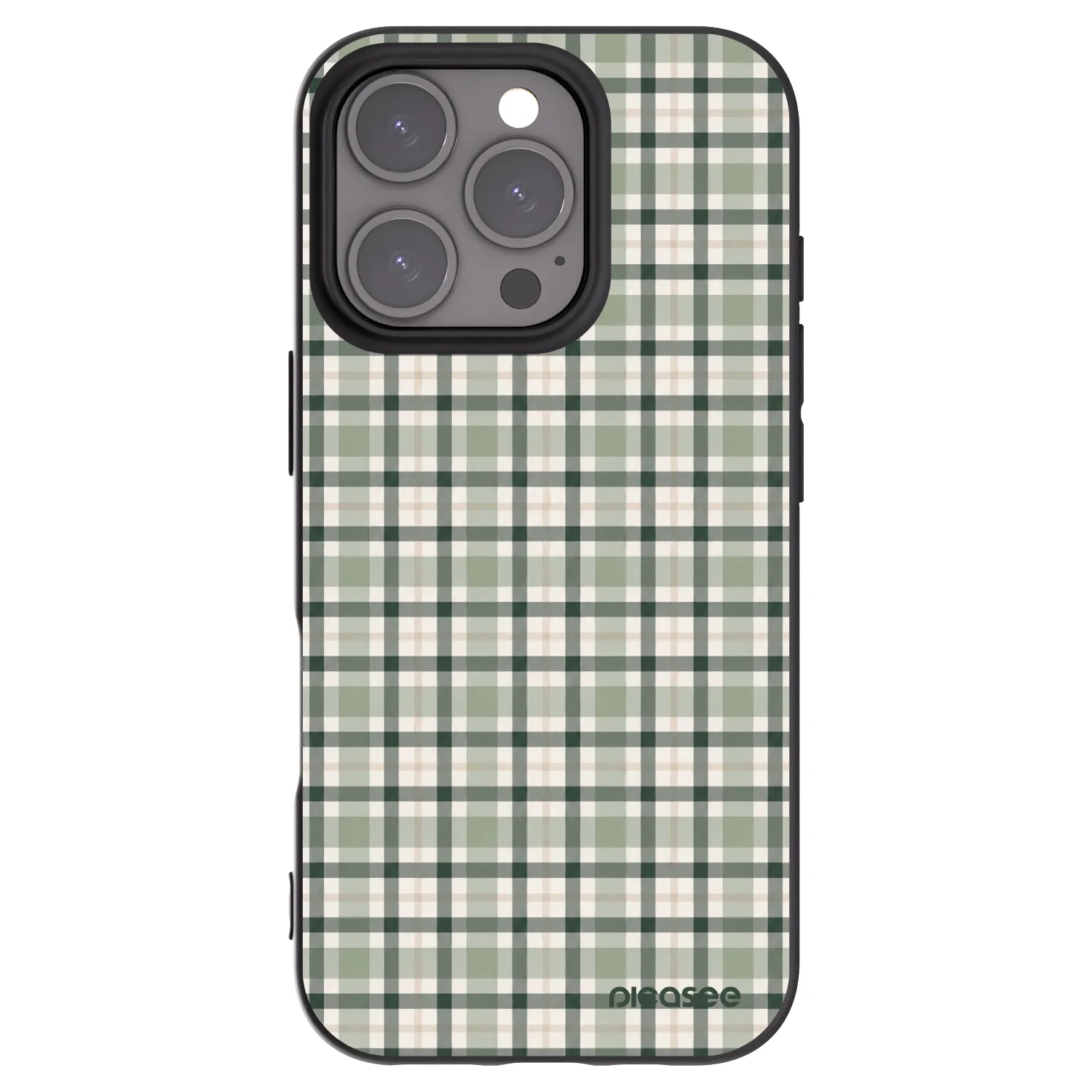 Picasee Apple iPhone 16 Pro Hülle - Schwarzes Silikon - Sage Tartan