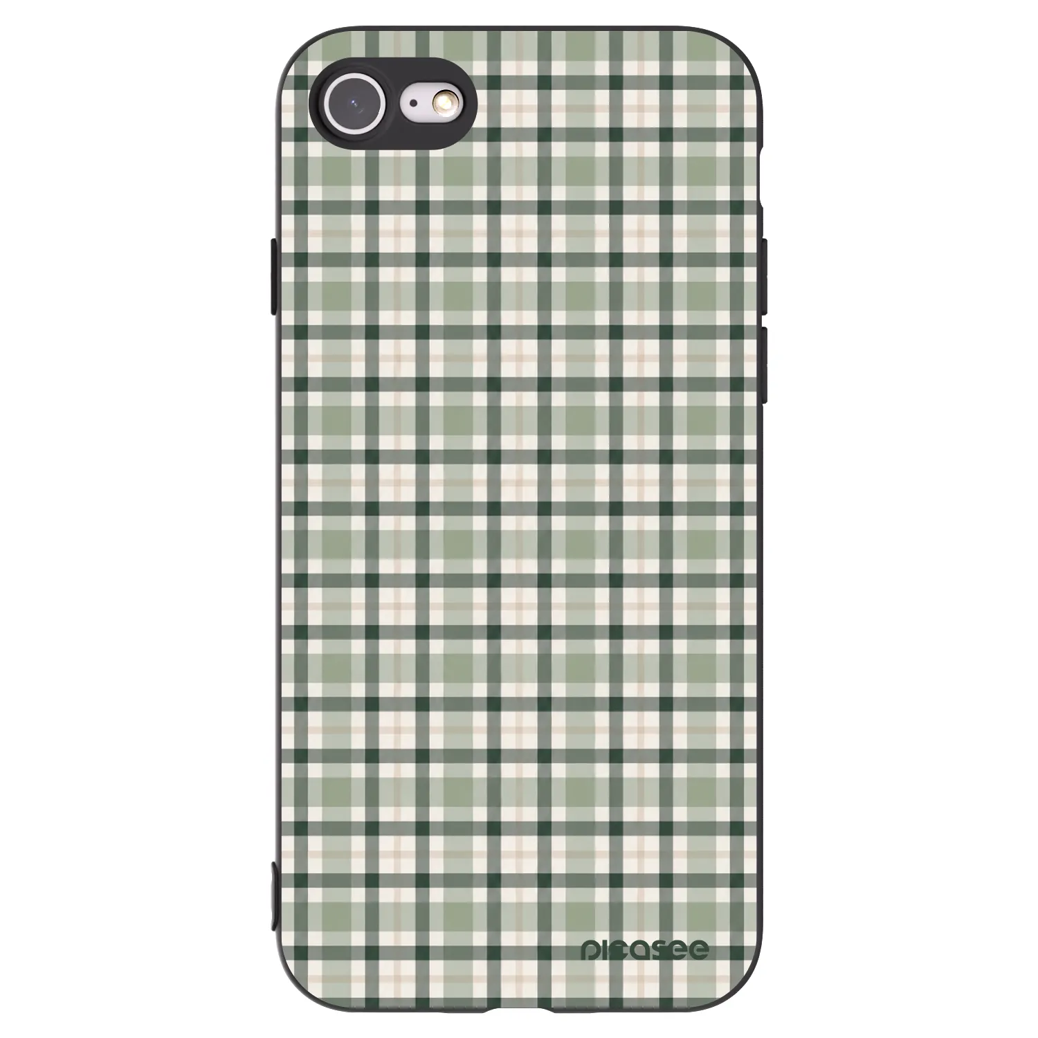 Picasee Apple iPhone 8 Hülle - Schwarzes Silikon - Sage Tartan