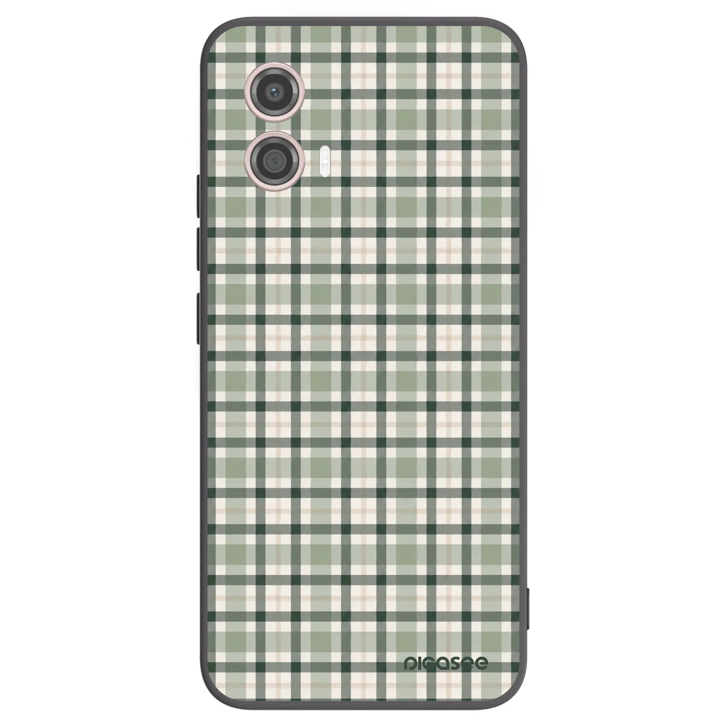 Picasee Motorola Moto G53 5G Hülle - Schwarzes Silikon - Sage Tartan