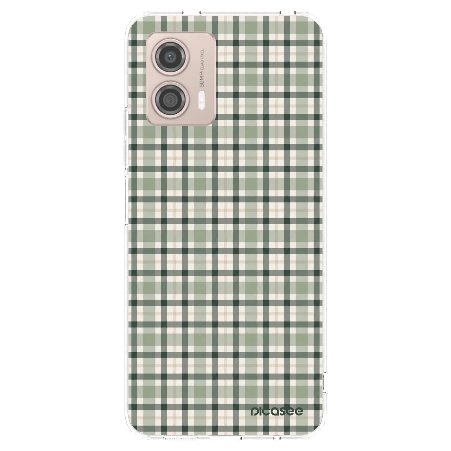 Picasee Motorola Moto G53 5G Hülle - Transparentes Silikon - Sage Tartan