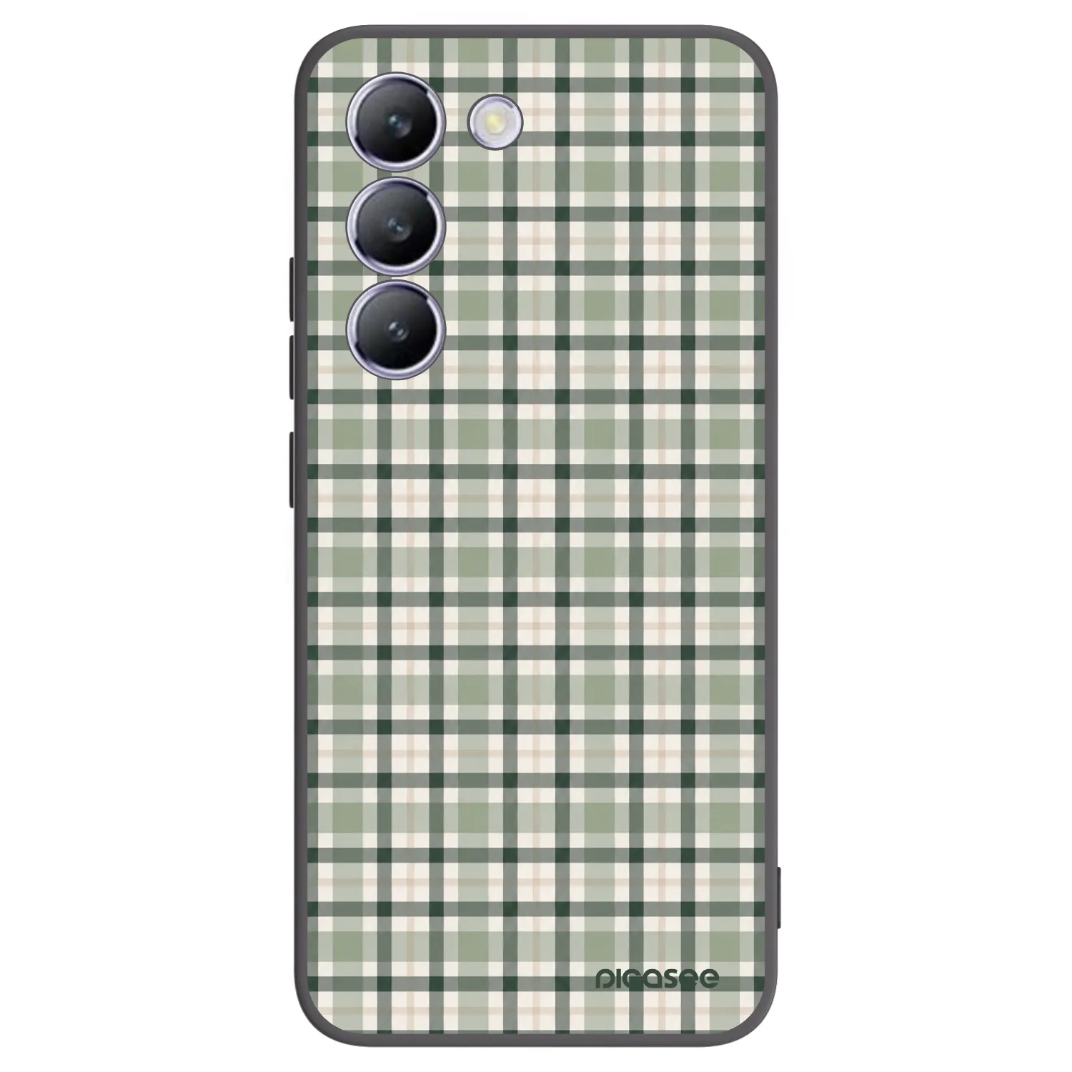 Picasee Vivo V40 SE 5G Hülle - Schwarzes Silikon - Sage Tartan