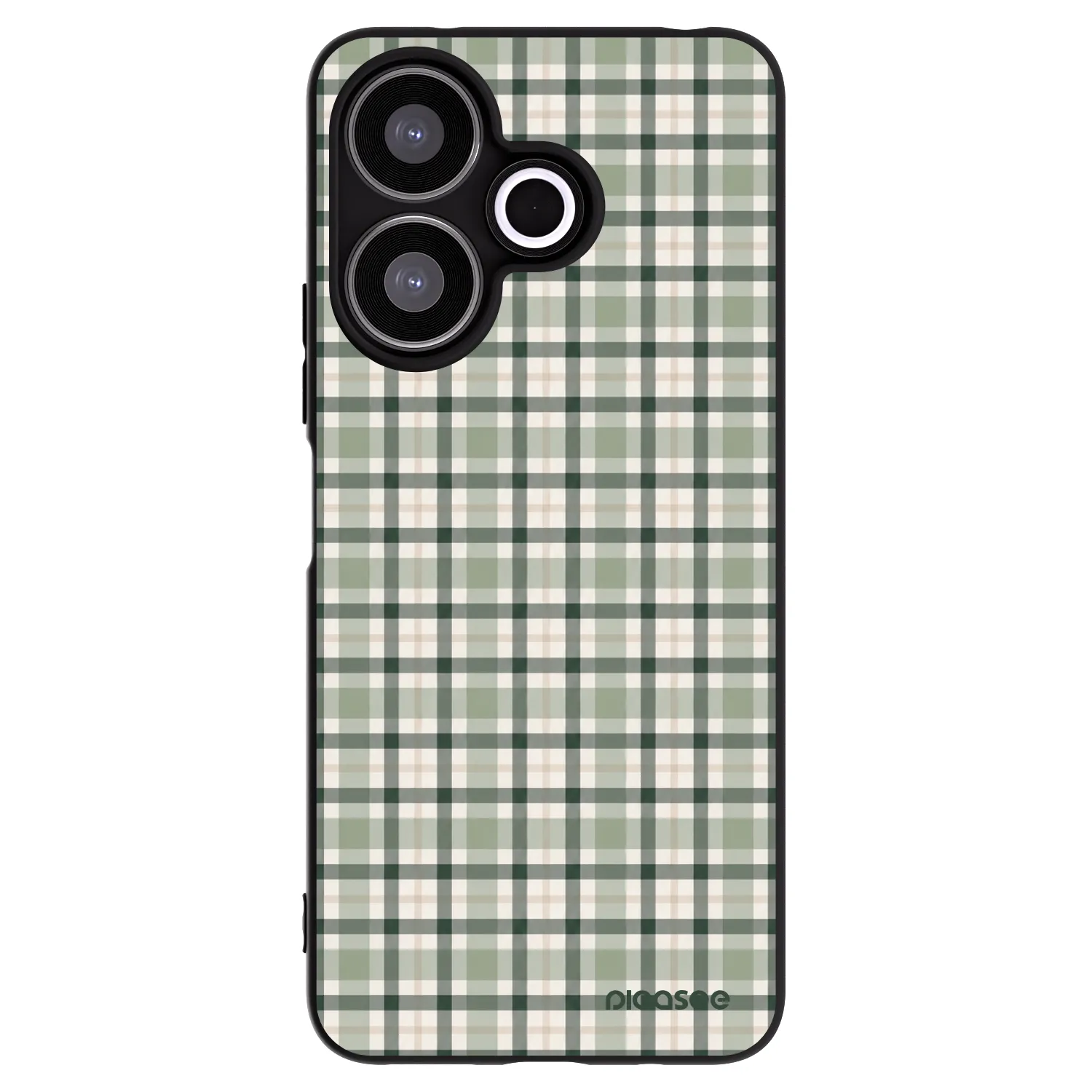 Picasee Xiaomi Redmi 13 4G Hülle - Schwarzes Silikon - Sage Tartan