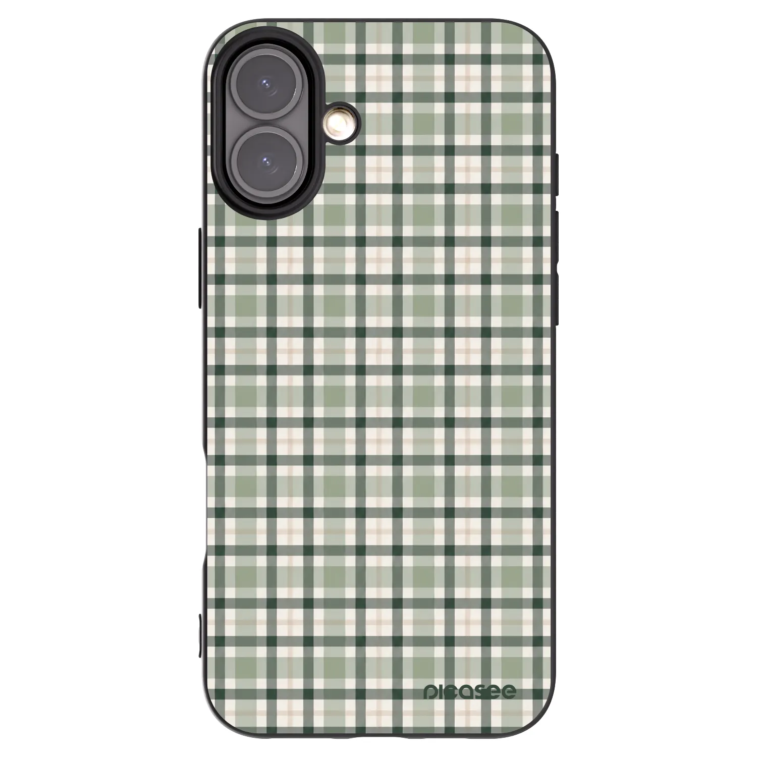 Picasee Apple iPhone 16 Plus Hülle - Schwarzes Silikon - Sage Tartan