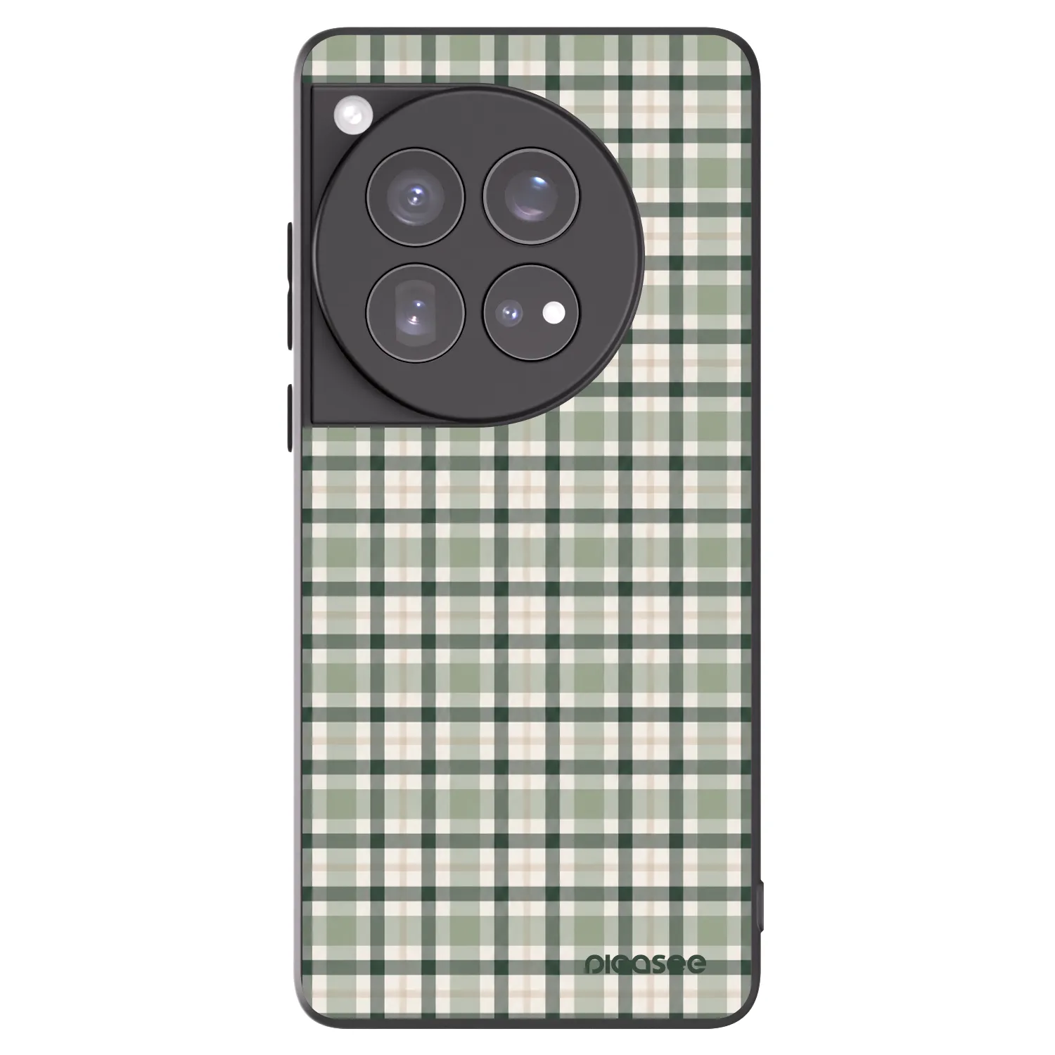 Picasee OnePlus 12 5G Hülle - Schwarzes Silikon - Sage Tartan