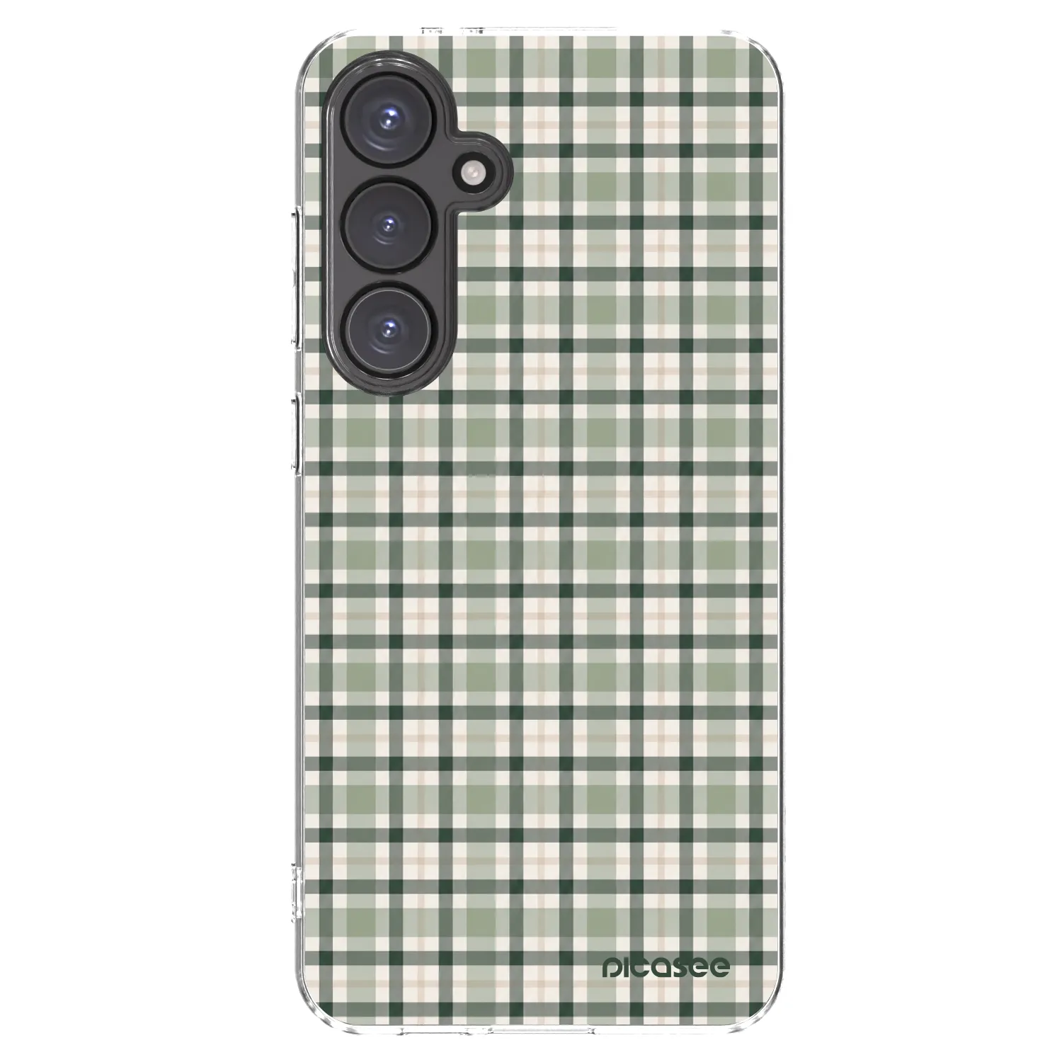 Picasee Samsung Galaxy S24 FE S721B Hülle - Transparentes Silikon - Sage Tartan