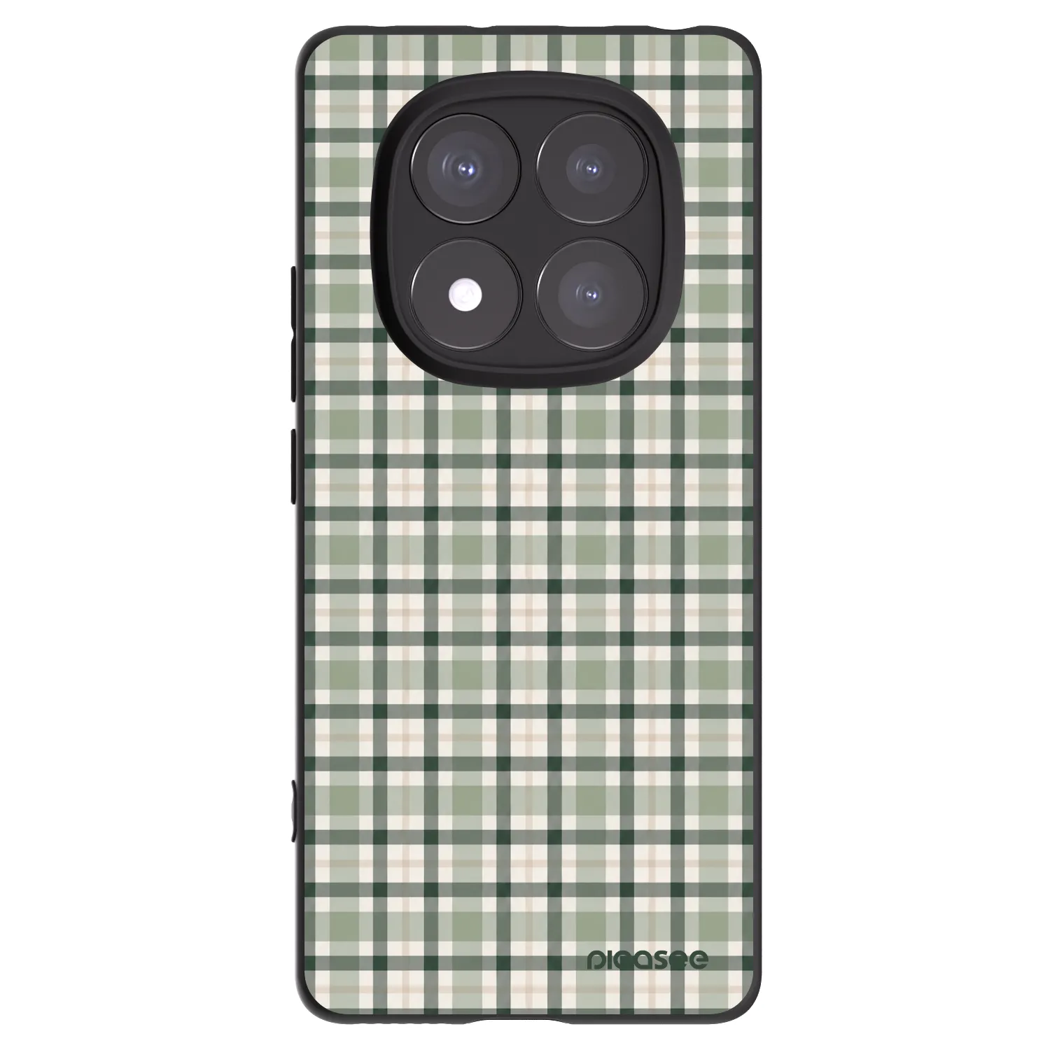 Picasee Xiaomi Redmi Note 14 Pro+ 5G Hülle - Schwarzes Silikon - Sage Tartan