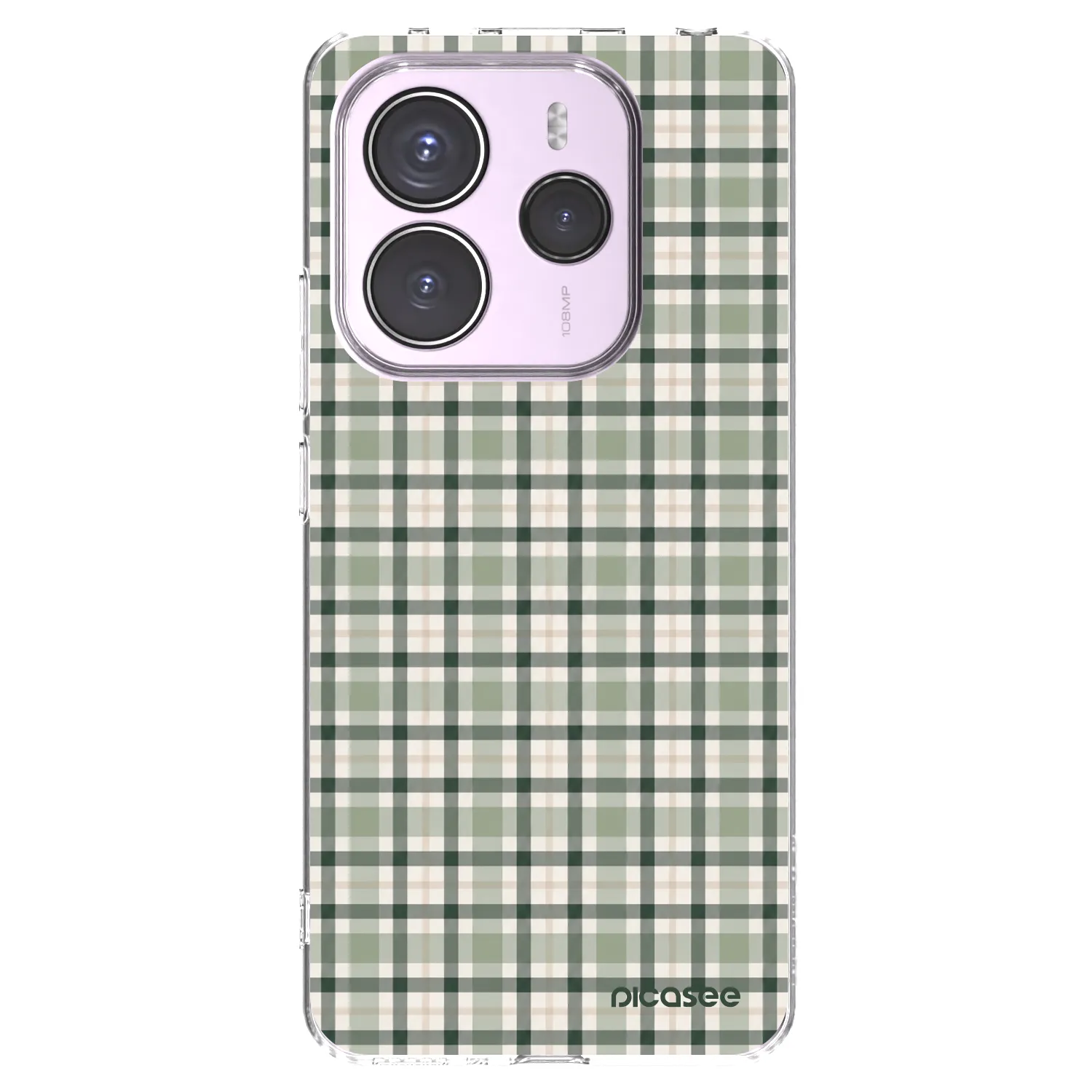 Picasee Xiaomi Redmi Note 14 5G Hülle - Transparentes Silikon - Sage Tartan