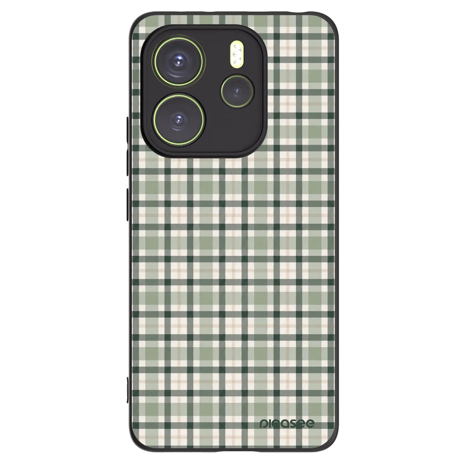 Picasee Xiaomi Redmi Note 14 4G Hülle - Schwarzes Silikon - Sage Tartan