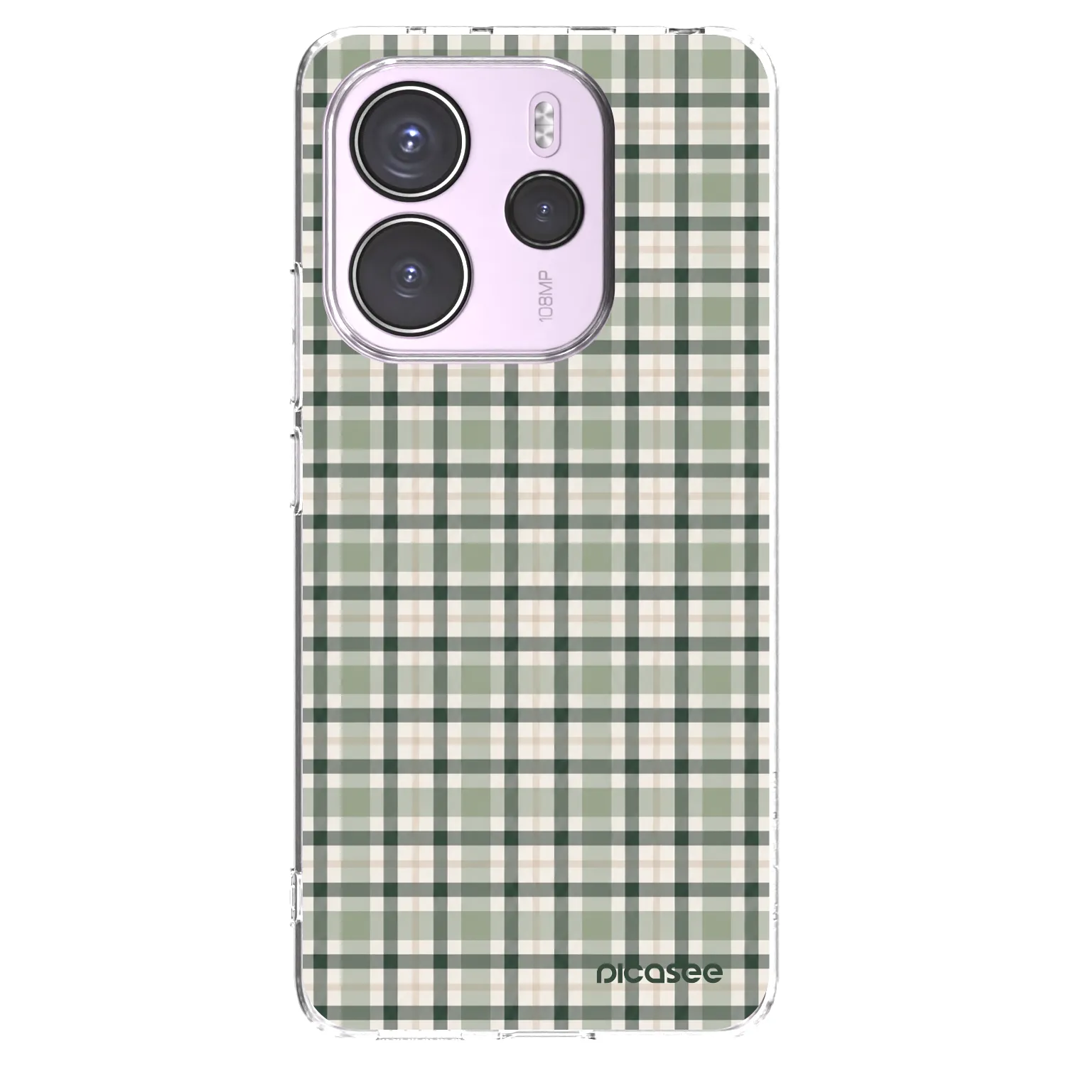 Picasee Xiaomi Redmi Note 14 4G Hülle - Transparentes Silikon - Sage Tartan
