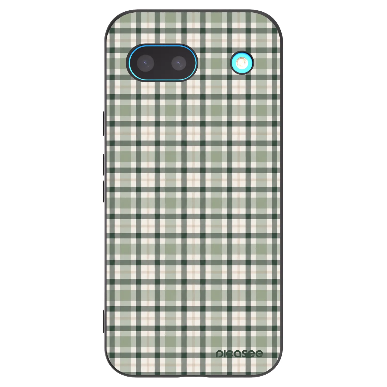 Picasee Google Pixel 8 Hülle - Schwarzes Silikon - Sage Tartan