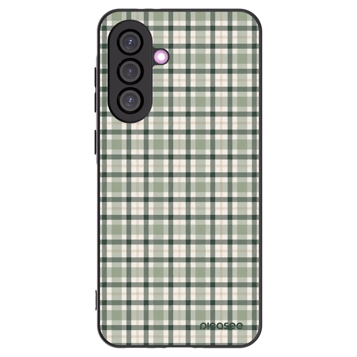 Picasee Samsung Galaxy A56 5G A566B Hülle - Schwarzes Silikon - Sage Tartan
