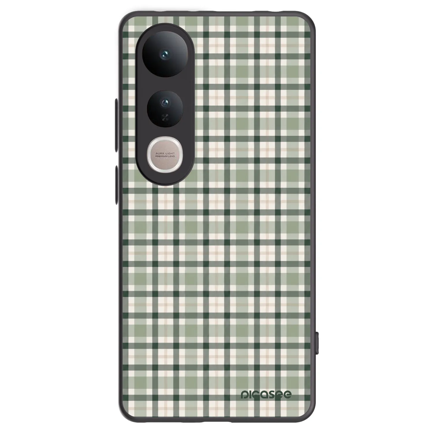 Picasee Vivo V50 Lite 5G Hülle - Schwarzes Silikon - Sage Tartan