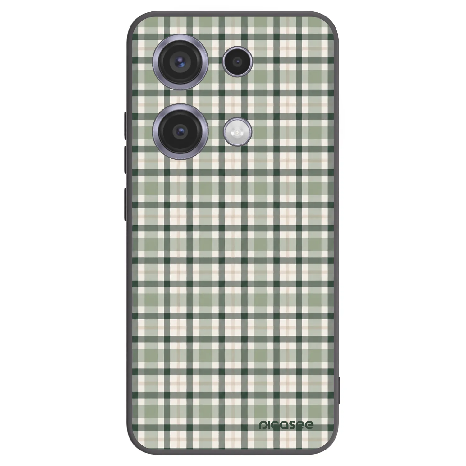 Picasee Xiaomi Redmi Note 14S Hülle - Schwarzes Silikon - Sage Tartan