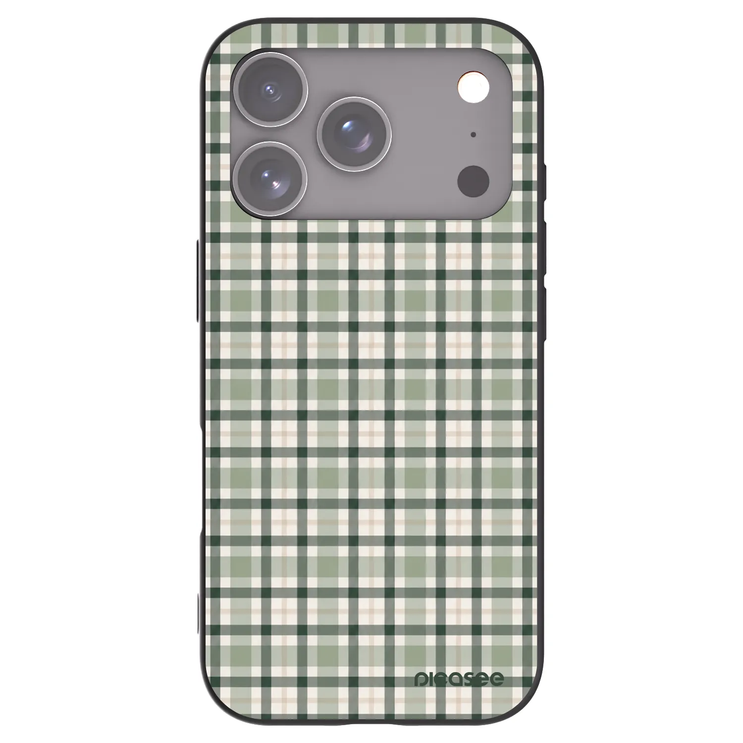 Picasee Apple iPhone 17 Pro Hülle - Schwarzes Silikon - Sage Tartan