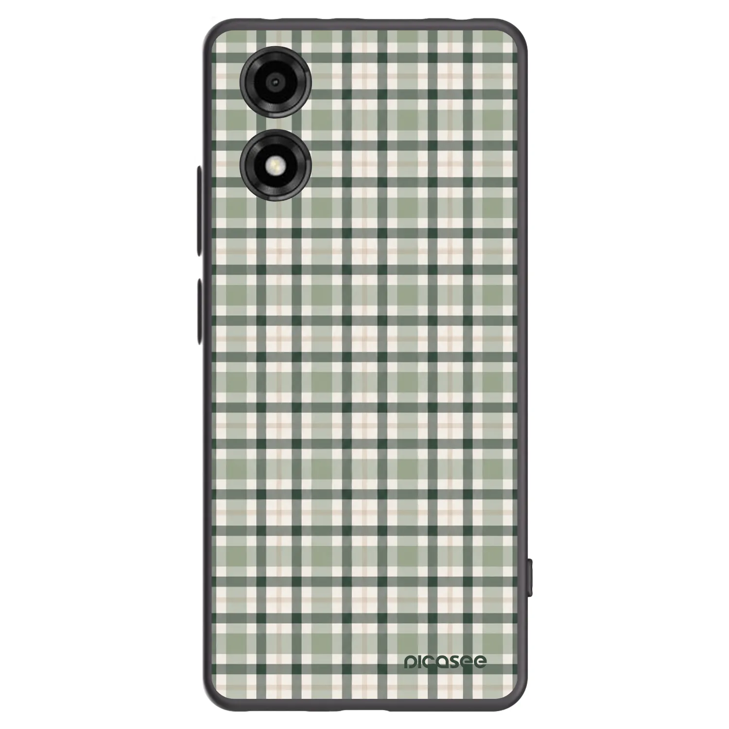 Picasee Motorola Moto E14 Hülle - Schwarzes Silikon - Sage Tartan