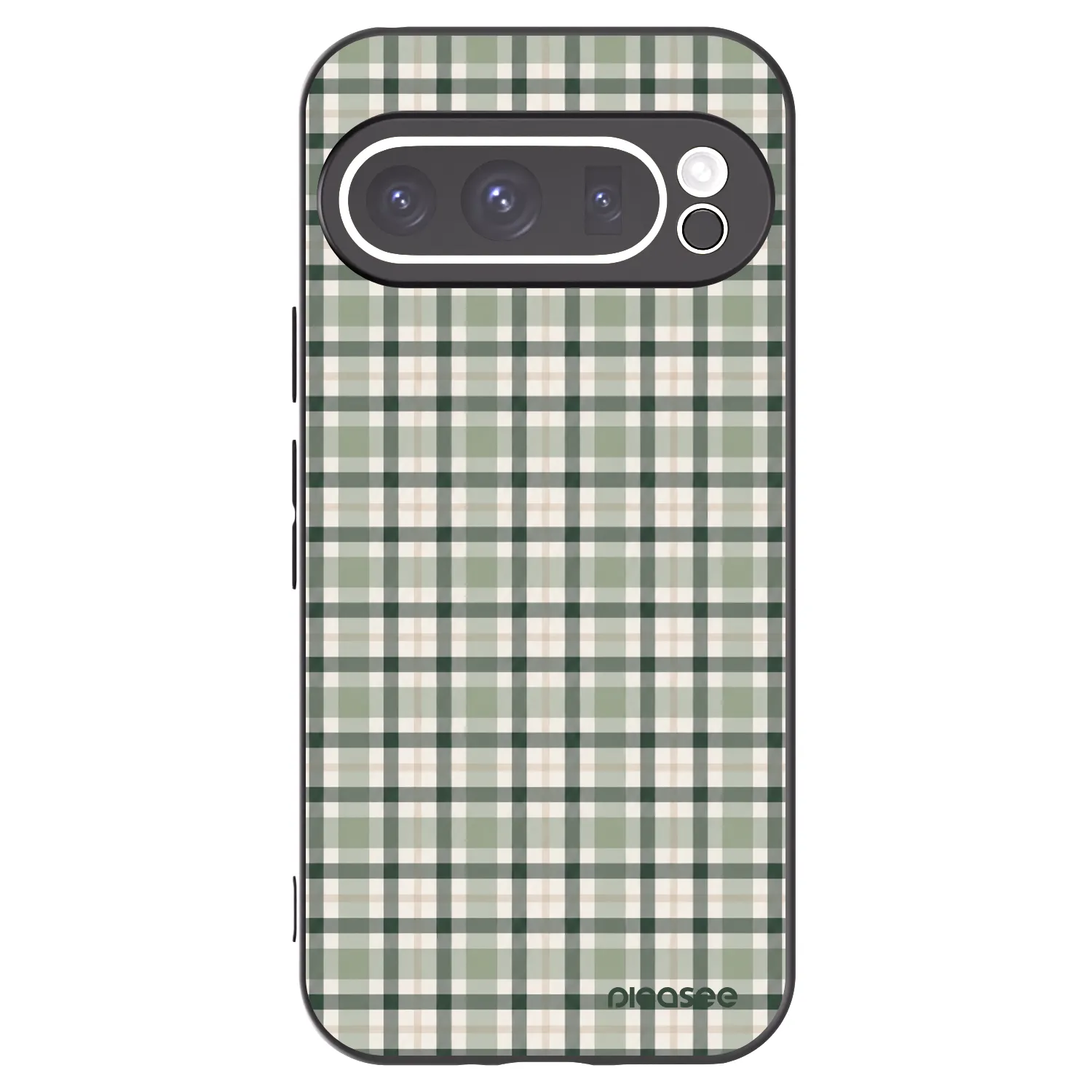 Picasee Google Pixel 9 Pro XL Hülle - Schwarzes Silikon - Sage Tartan